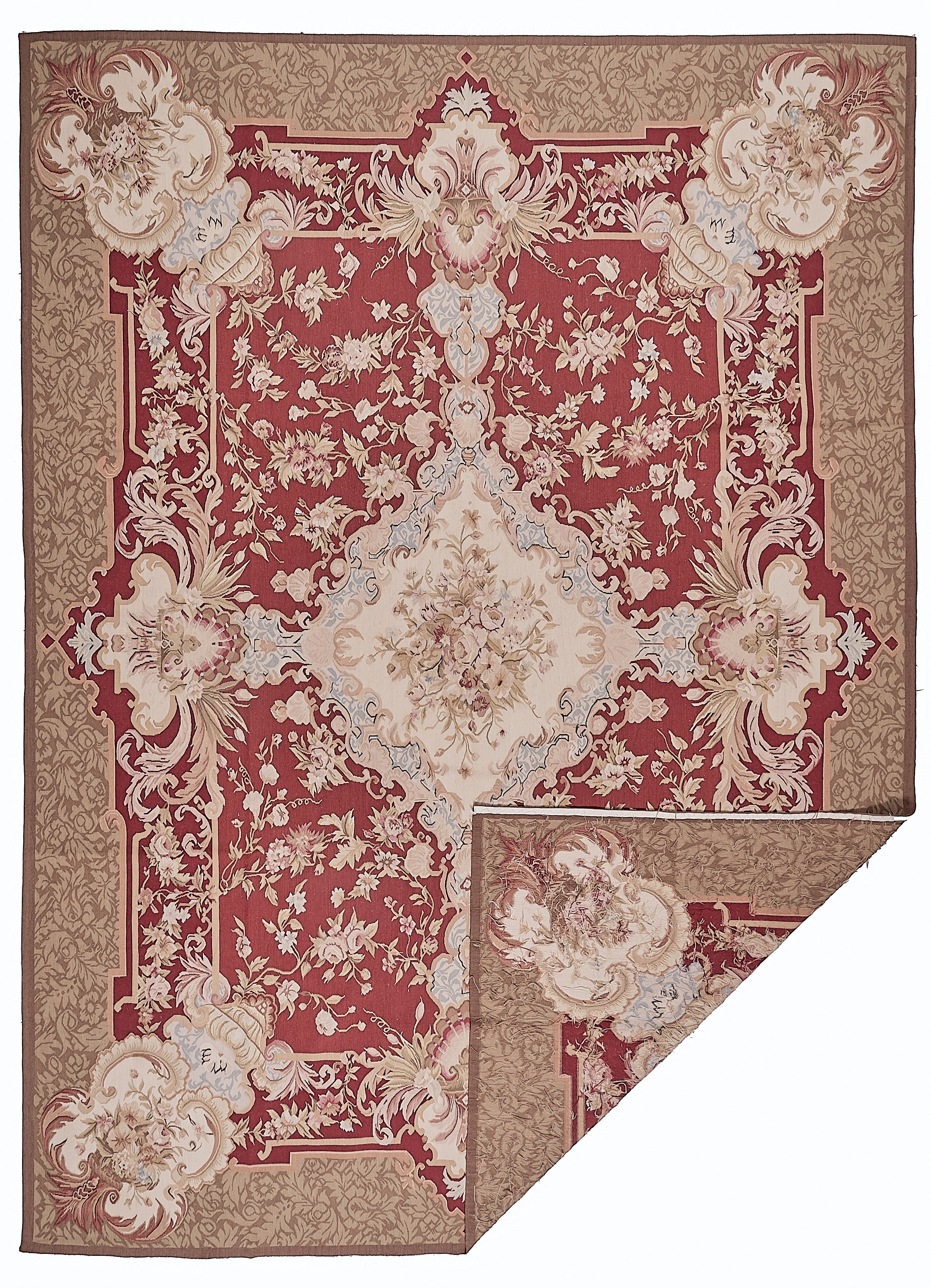 402 Antique 19th C Design Aubusson Rug