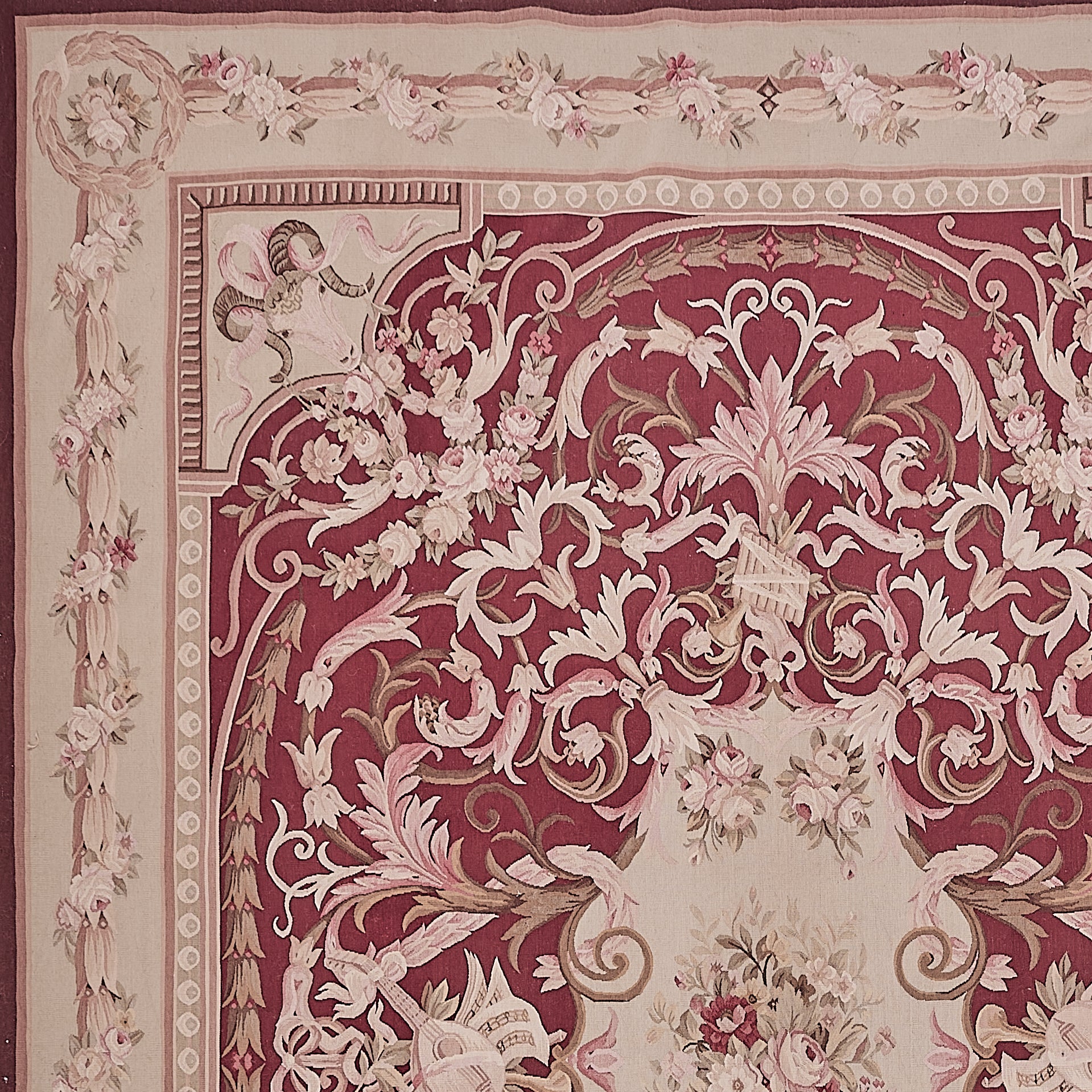417 Antique 19th C Design Aubusson Rug