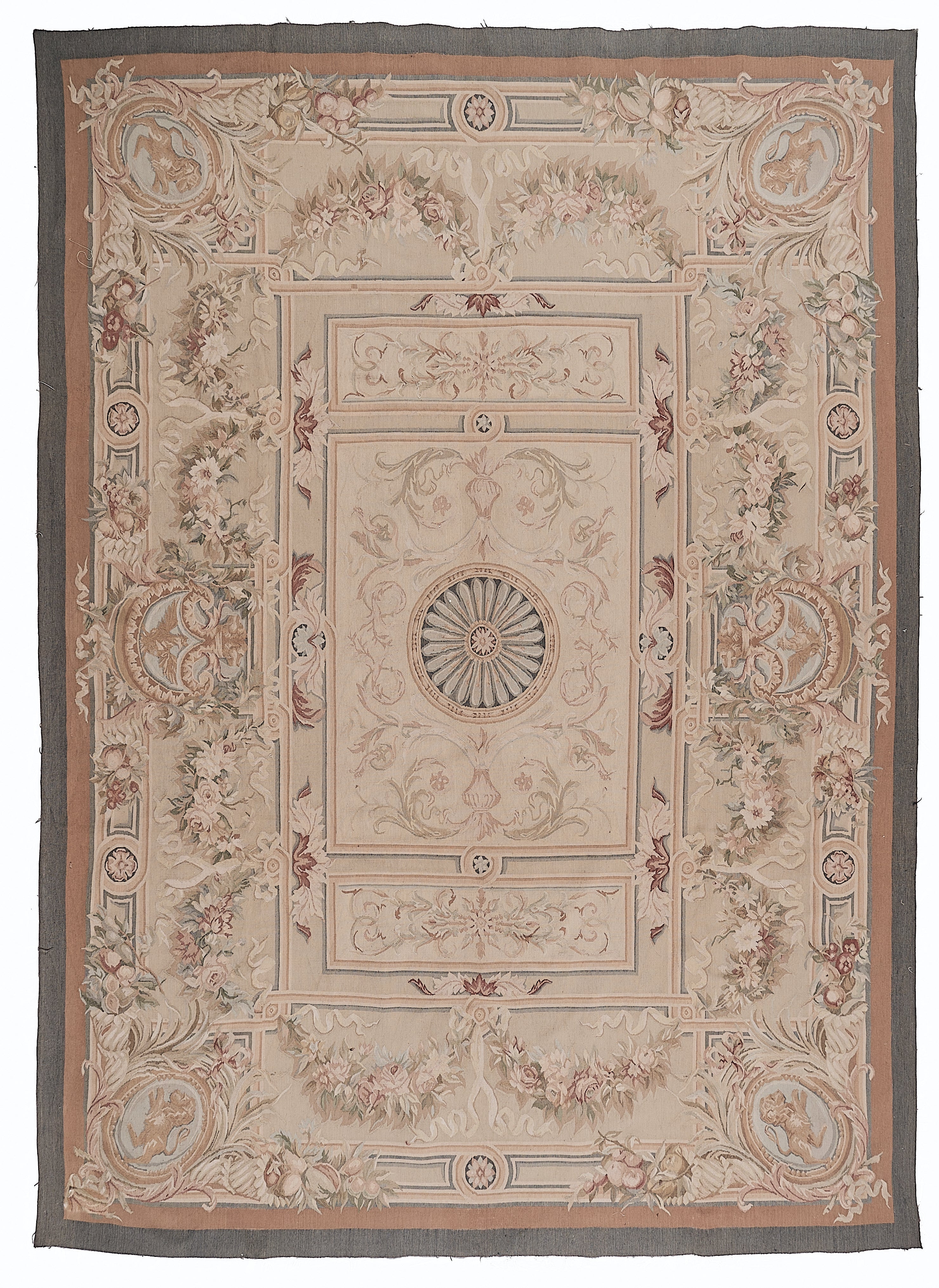 423 Antique 19th C Design Aubusson Rug