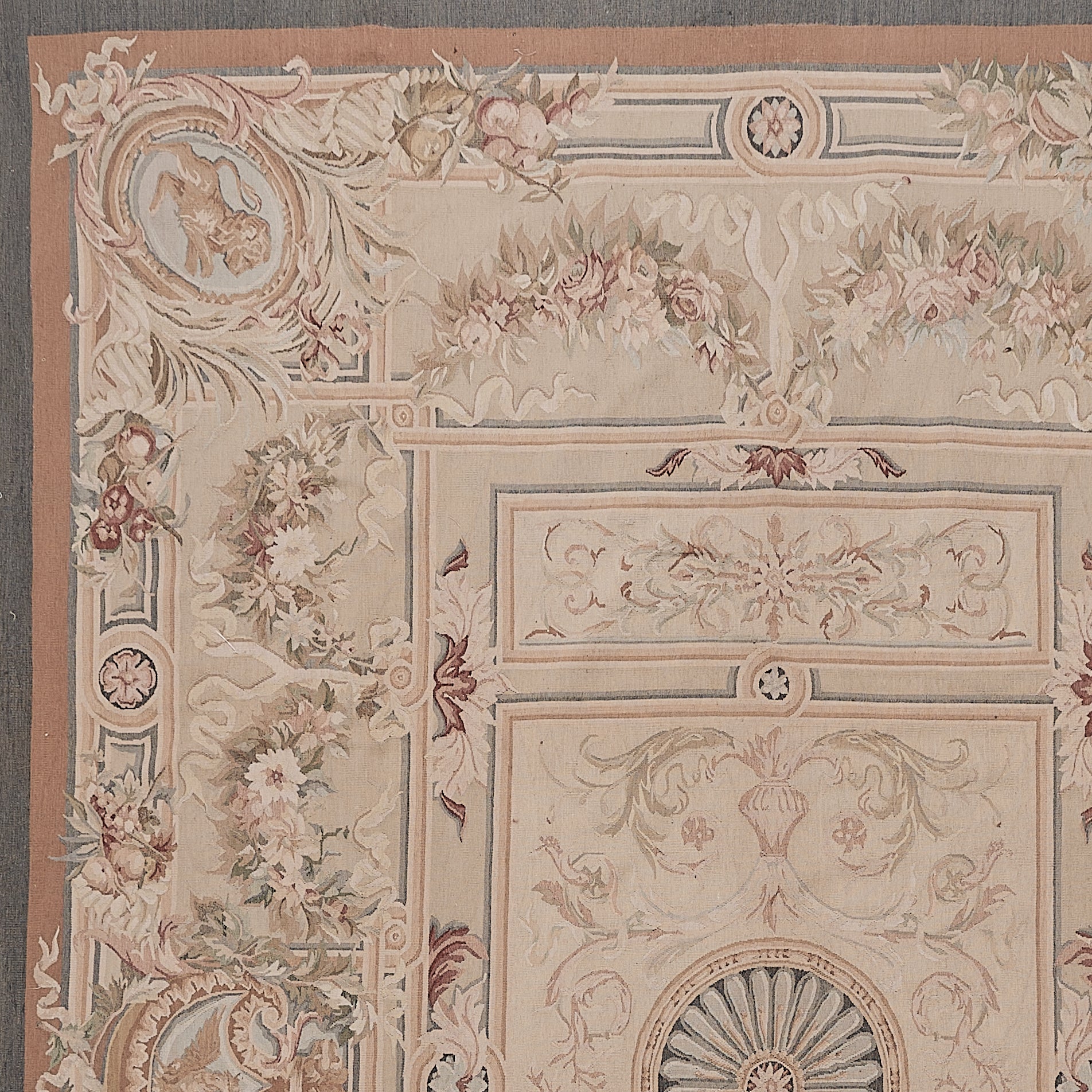 423 Antique 19th C Design Aubusson Rug