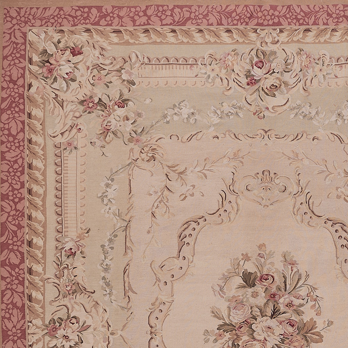 430 Antique 19th C Design Aubusson Rug