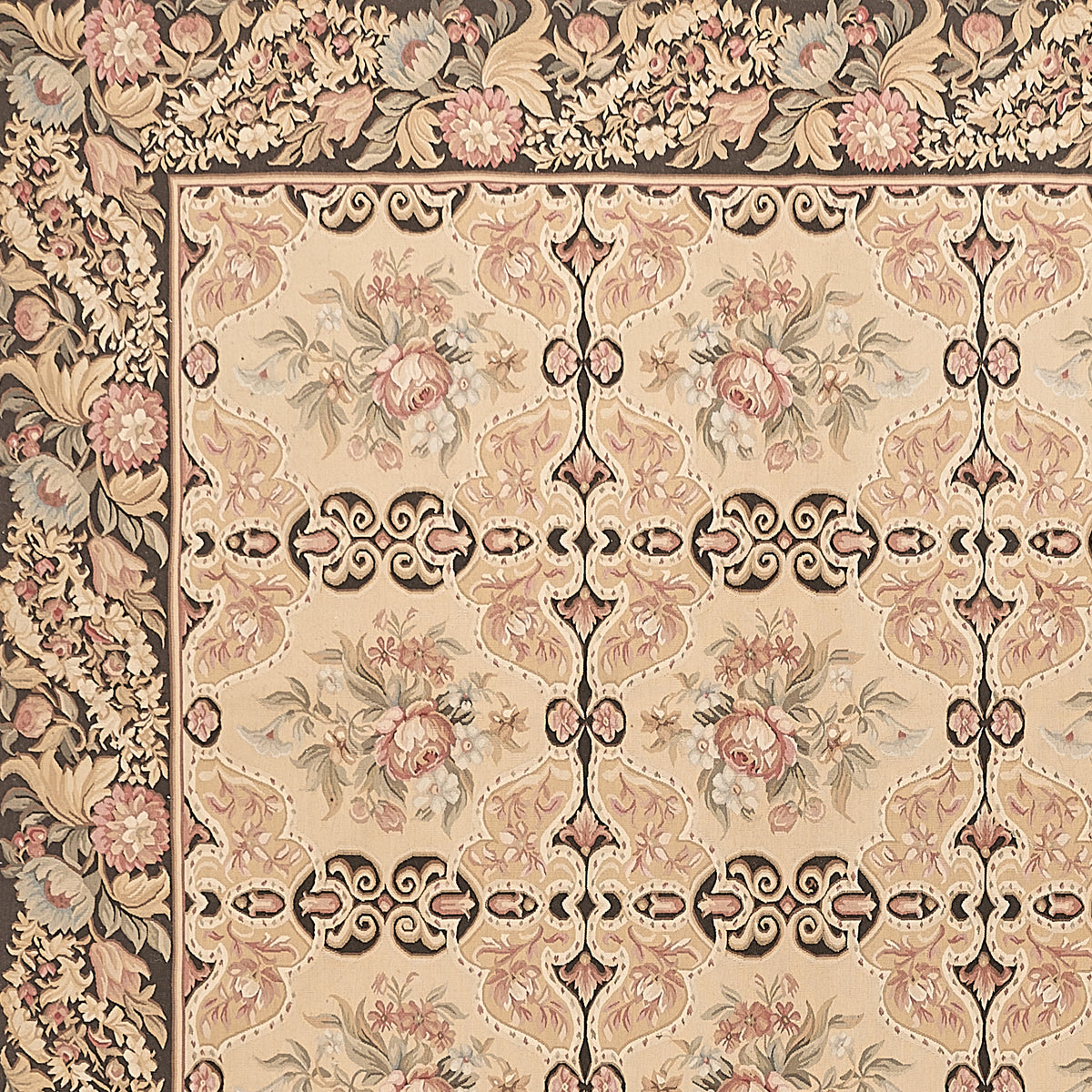 433 Antique 19th C Design Aubusson Rug