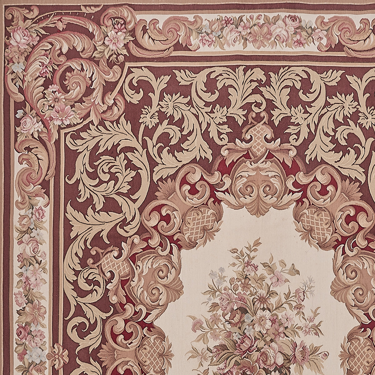 438 Antique 19th C Design Aubusson Rug