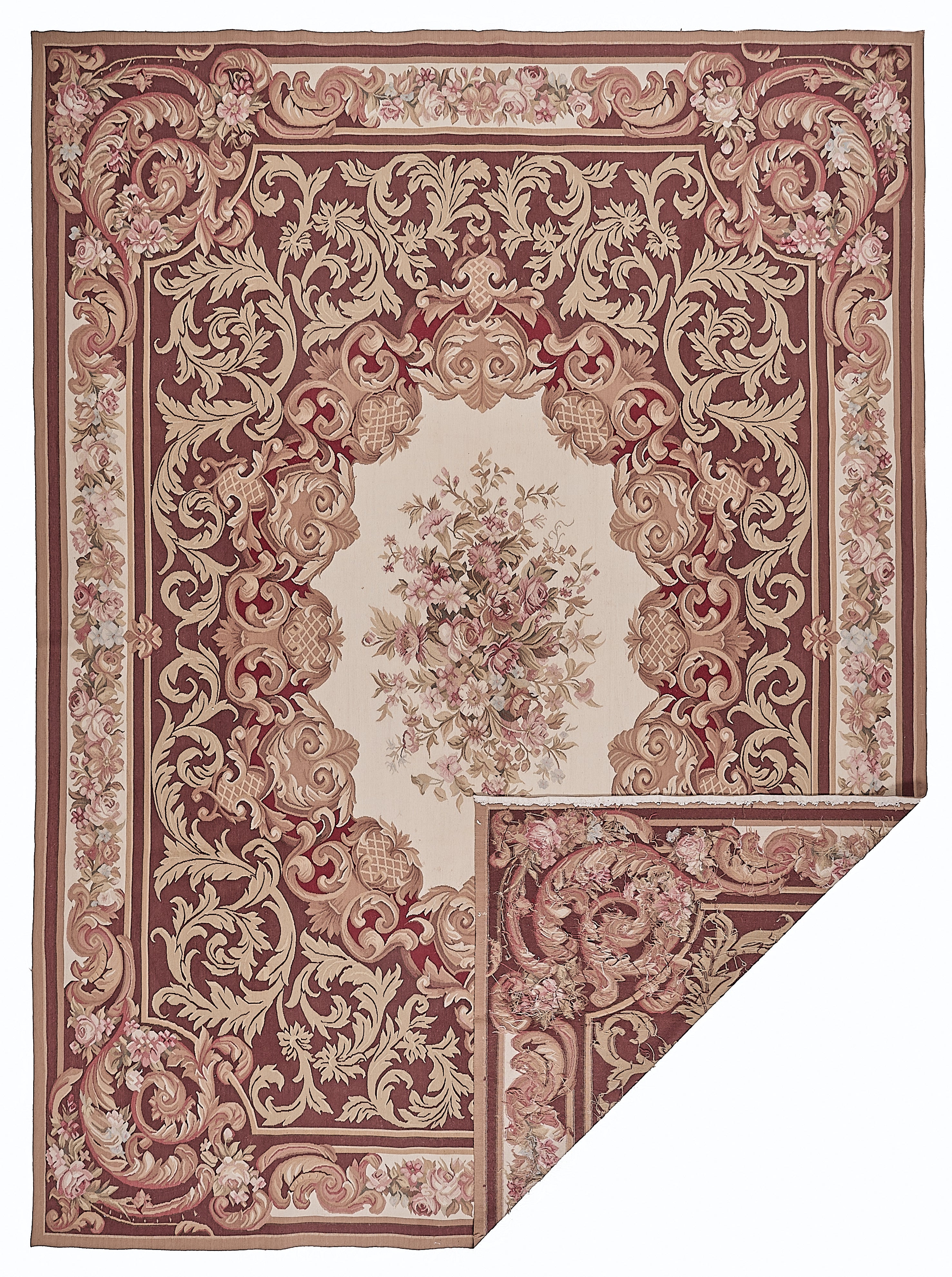 438 Antique 19th C Design Aubusson Rug