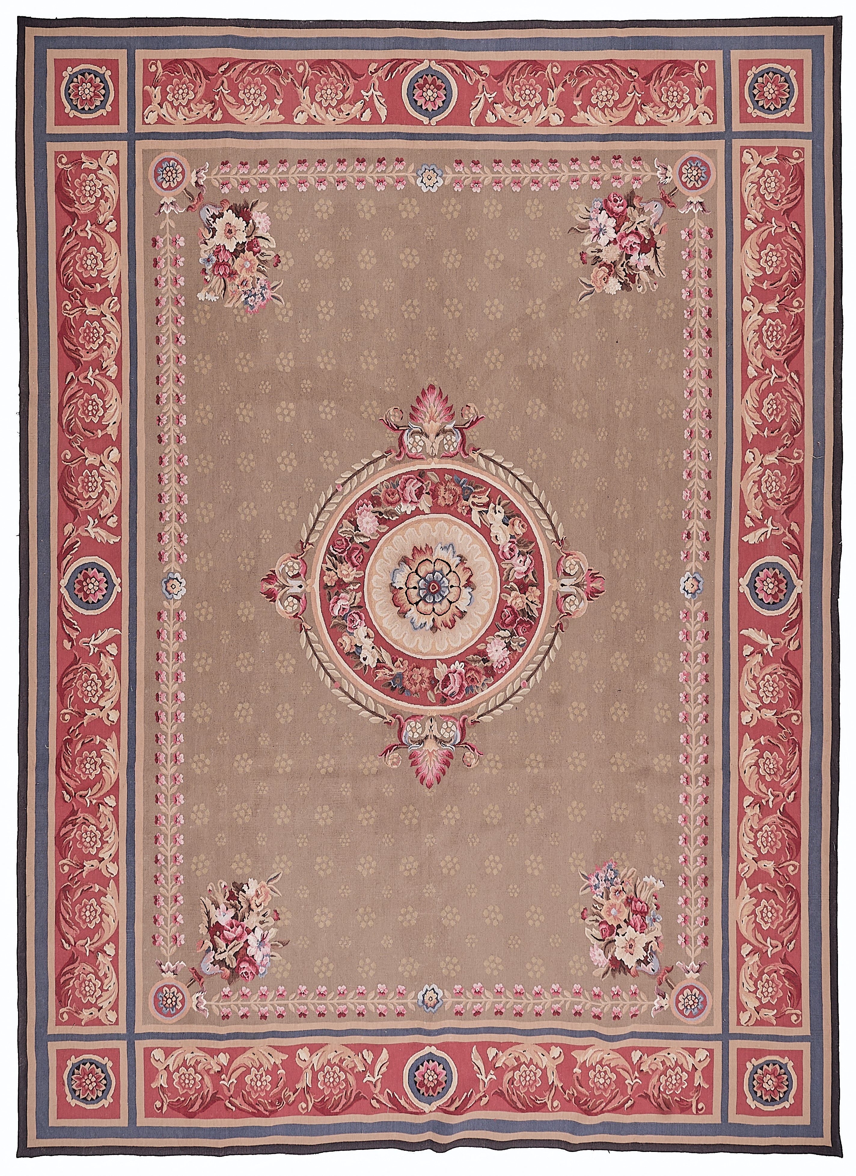 464 Antique 19th C Design Aubusson Rug