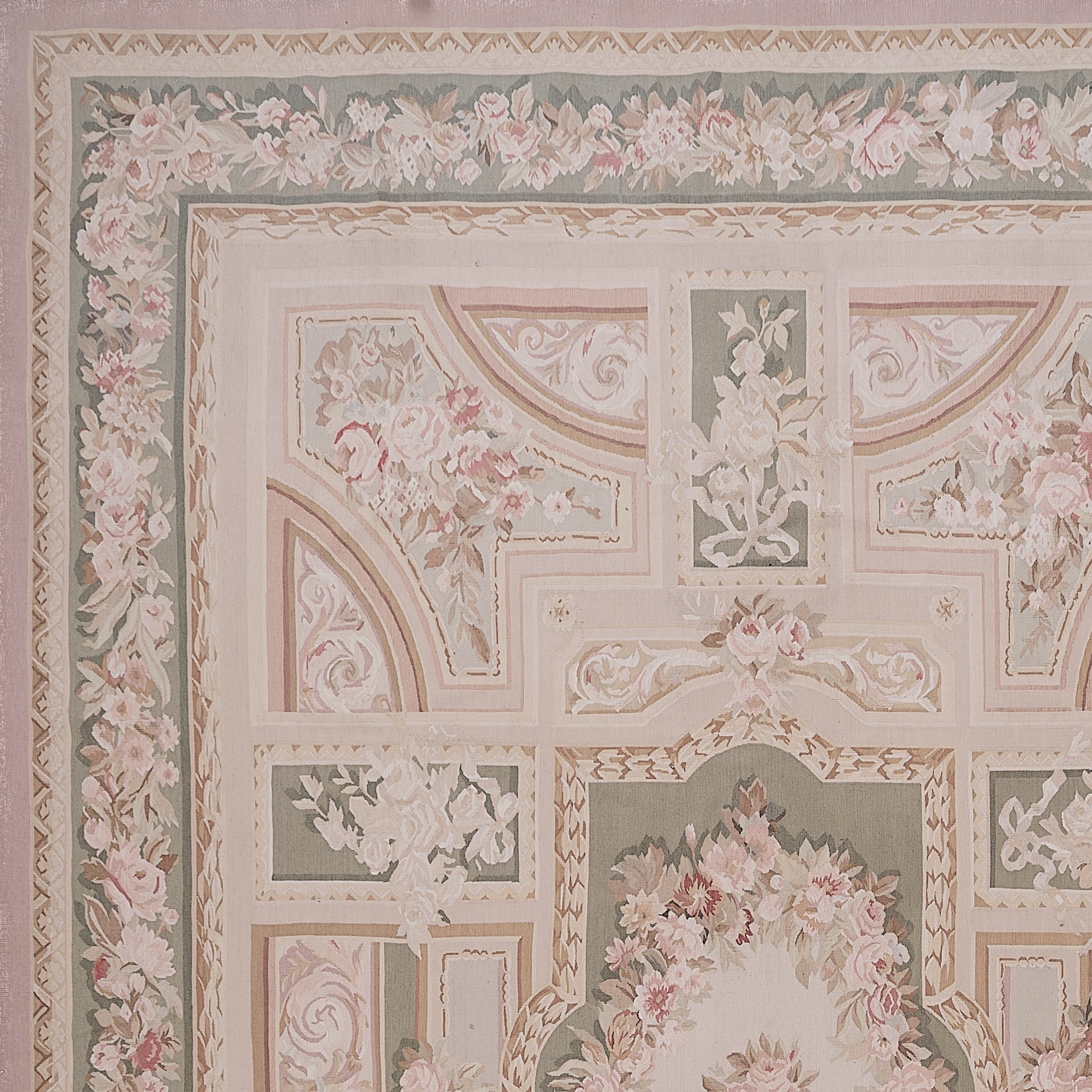 465 Antique 19th C Design Aubusson Rug