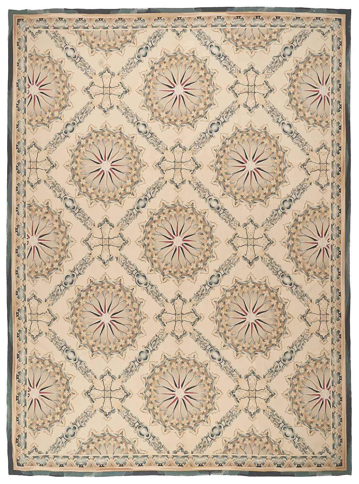 476 Antique 19th C Design Aubusson Rug