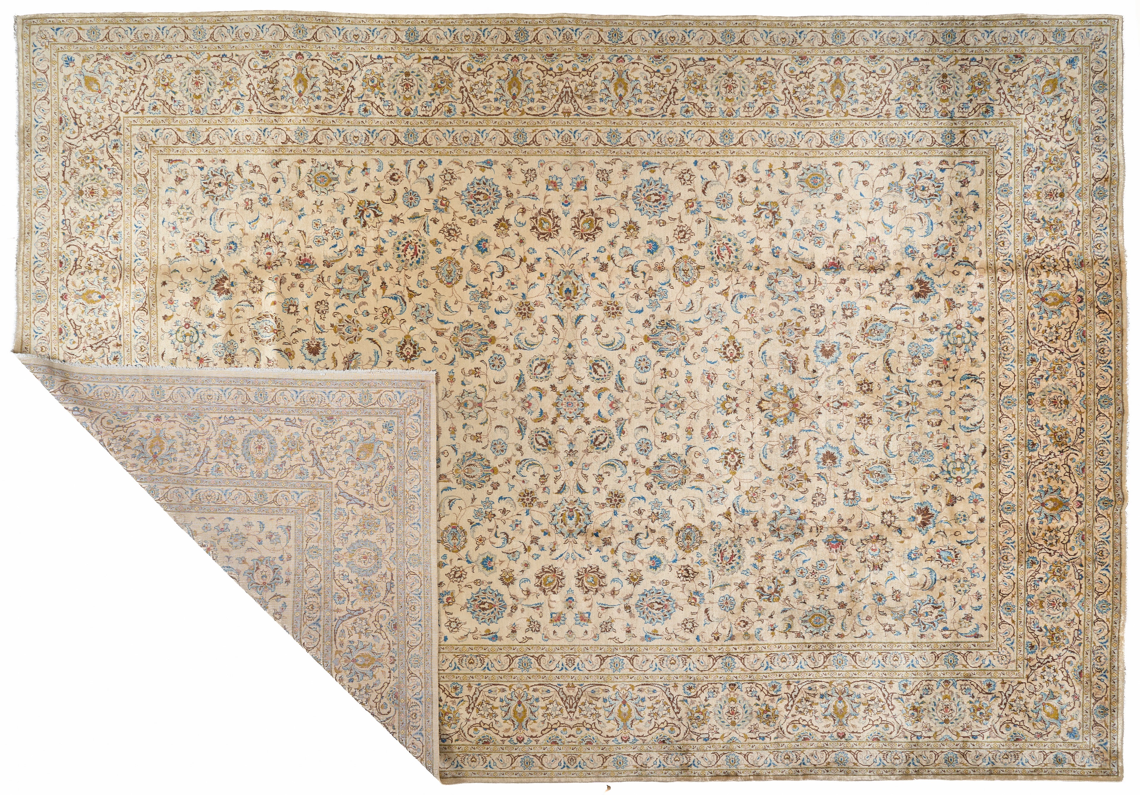 90001 Semi-Antique Persian Kashan Rug Circa 1900