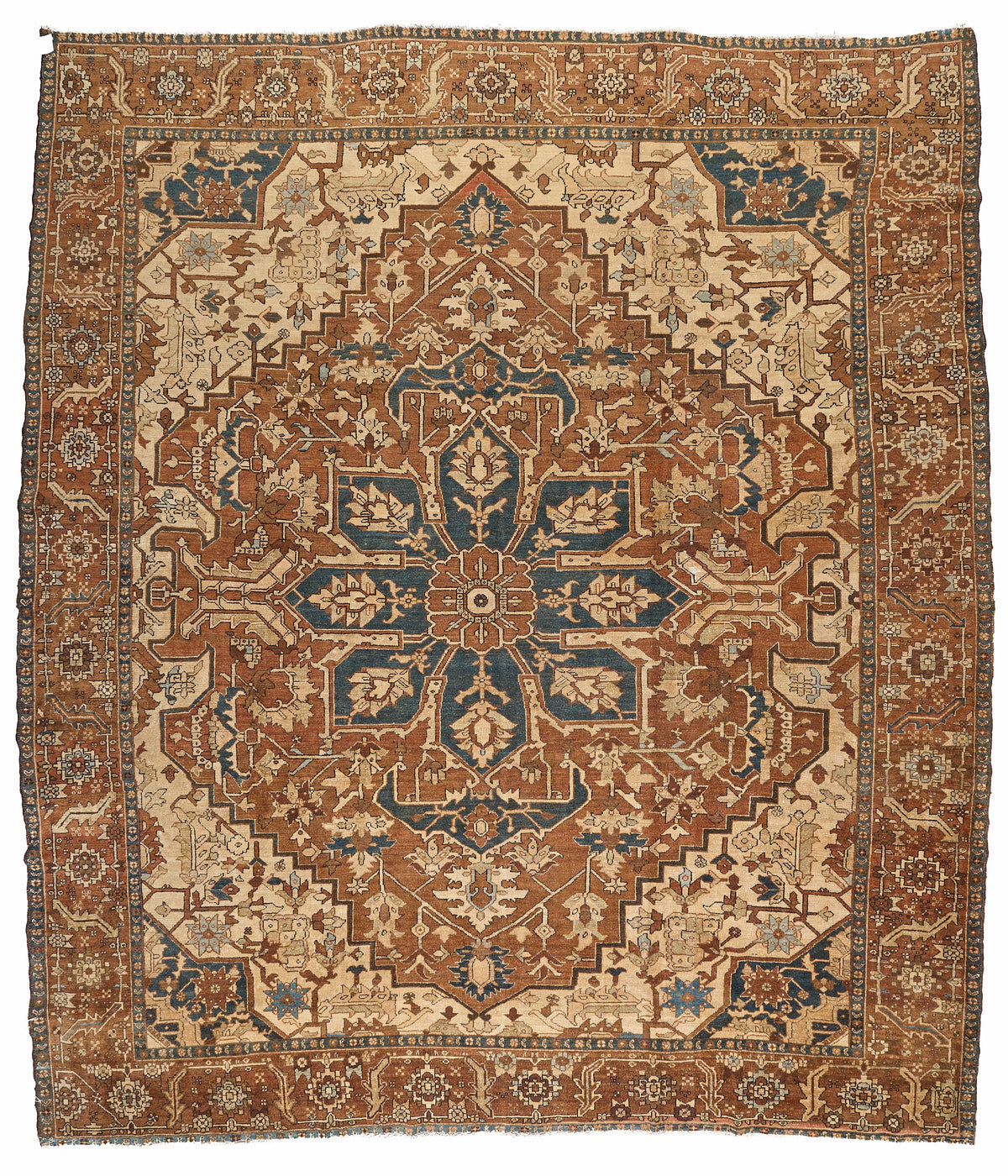 90003 Antique Persian Serapi Rug Circa 1900