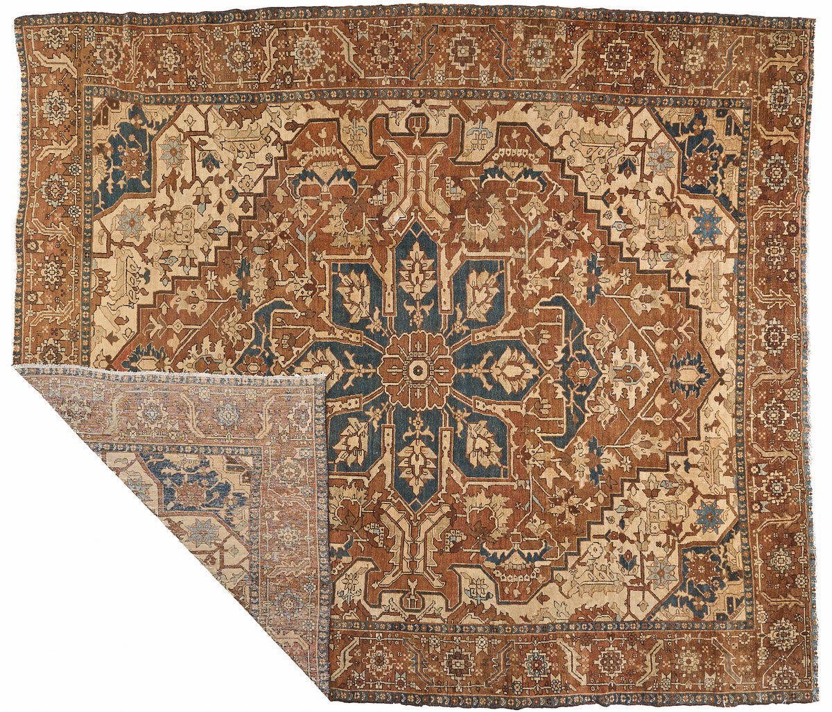90003 Antique Persian Serapi Rug Circa 1900