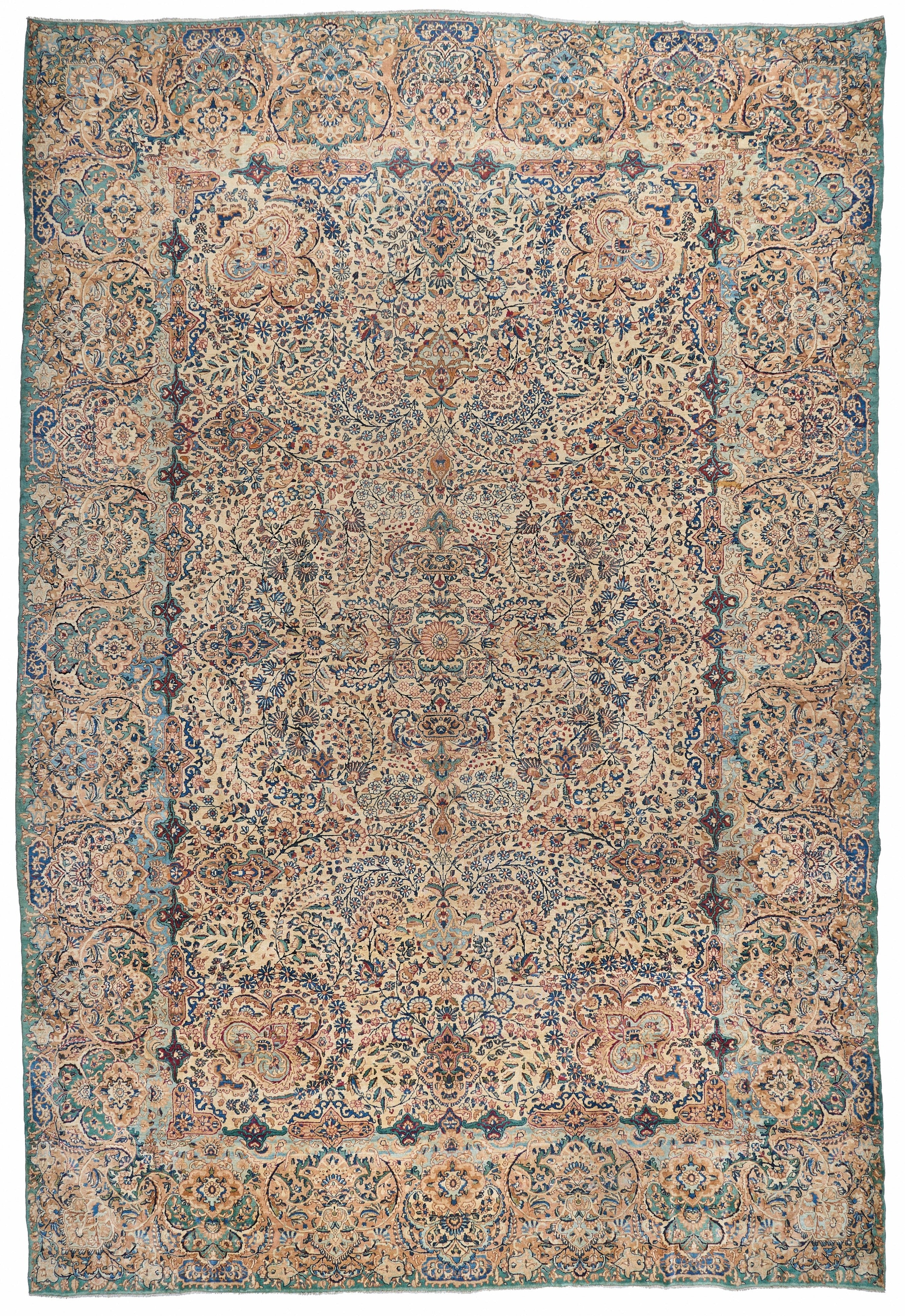90006 Antique Persian Laver Kerman Circa 1900