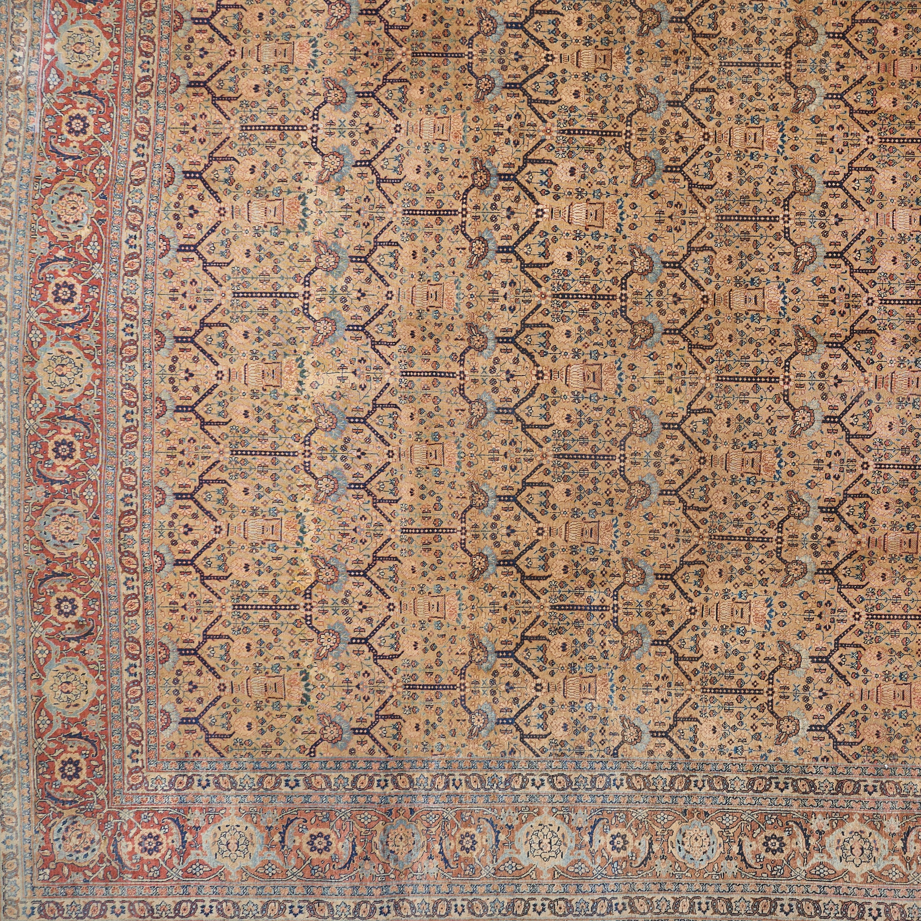 90007 Antique Persian Tabriz Circa 1880