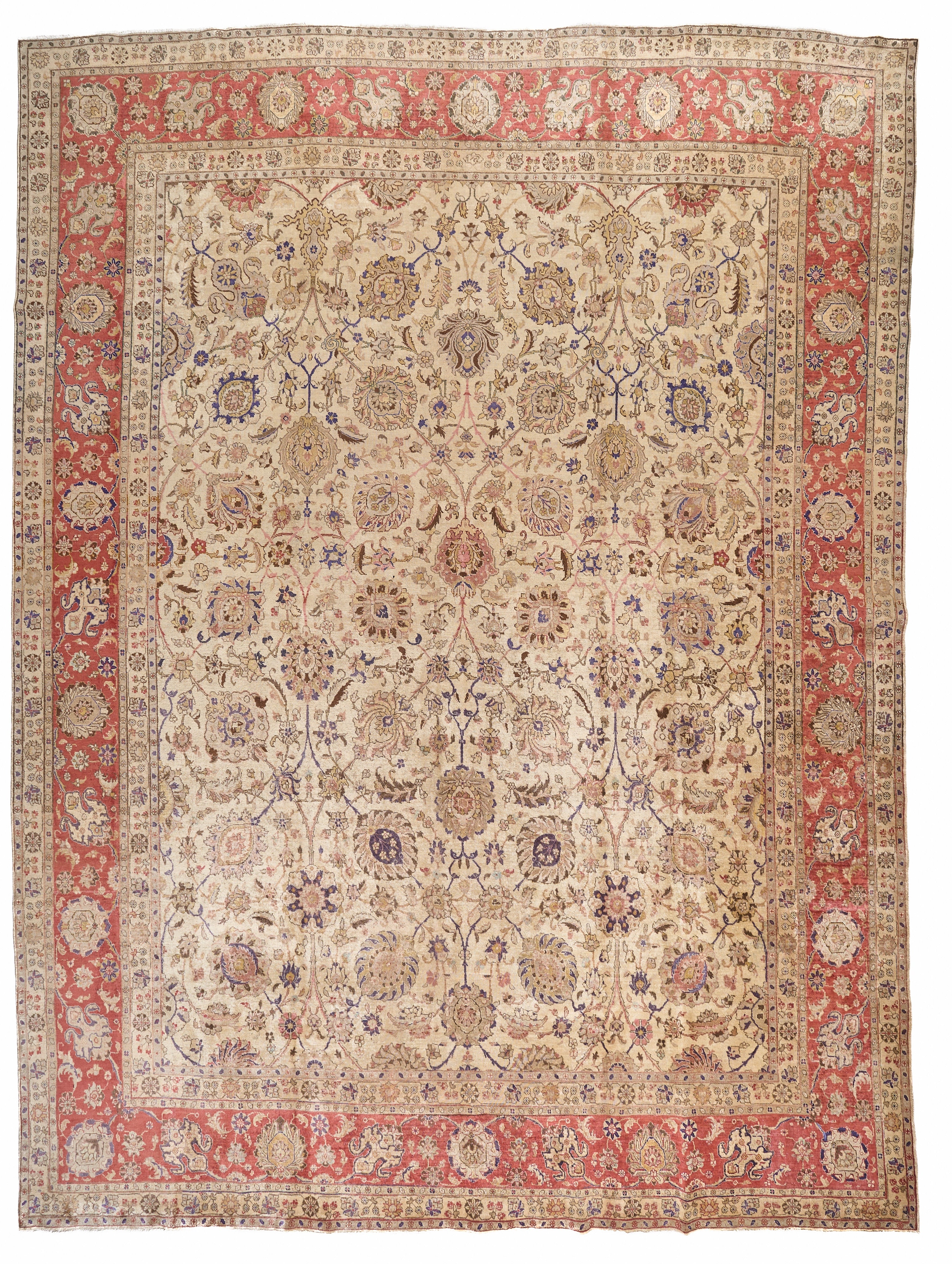 90008 Antique Persian Tabriz Carpet Circa 1900