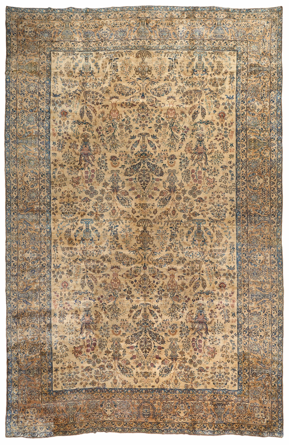 90014 Antique Persian Laver kirman Circa 1900