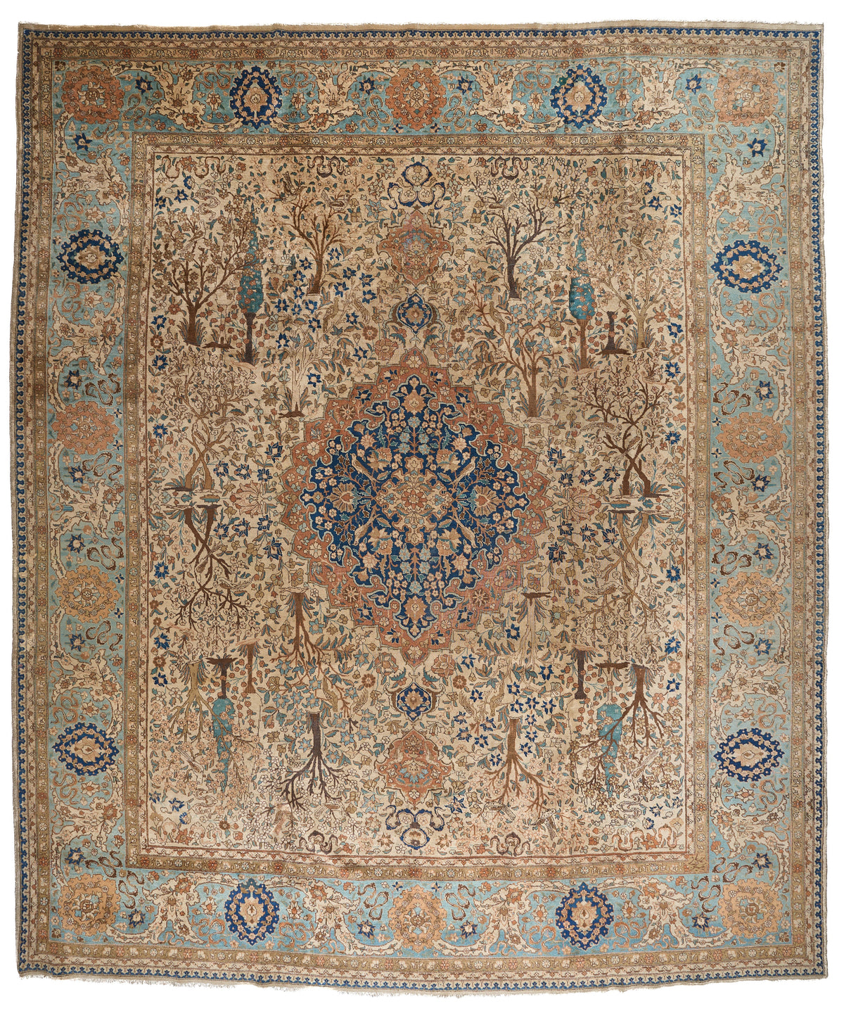 90021 Antique Persian Tabriz Rug Circa 1900