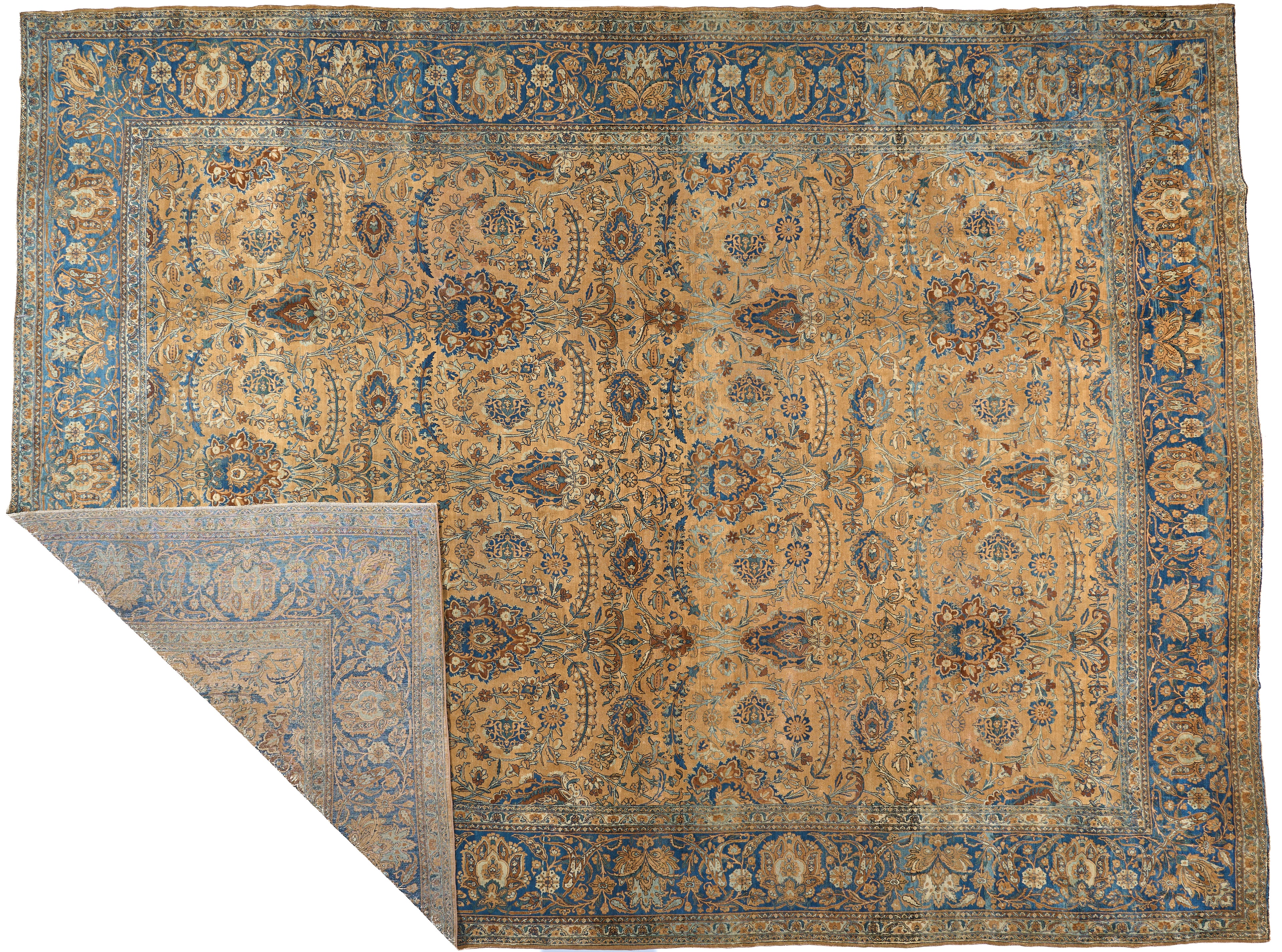 90023 Antique Persian laver Kerman Circa 1900