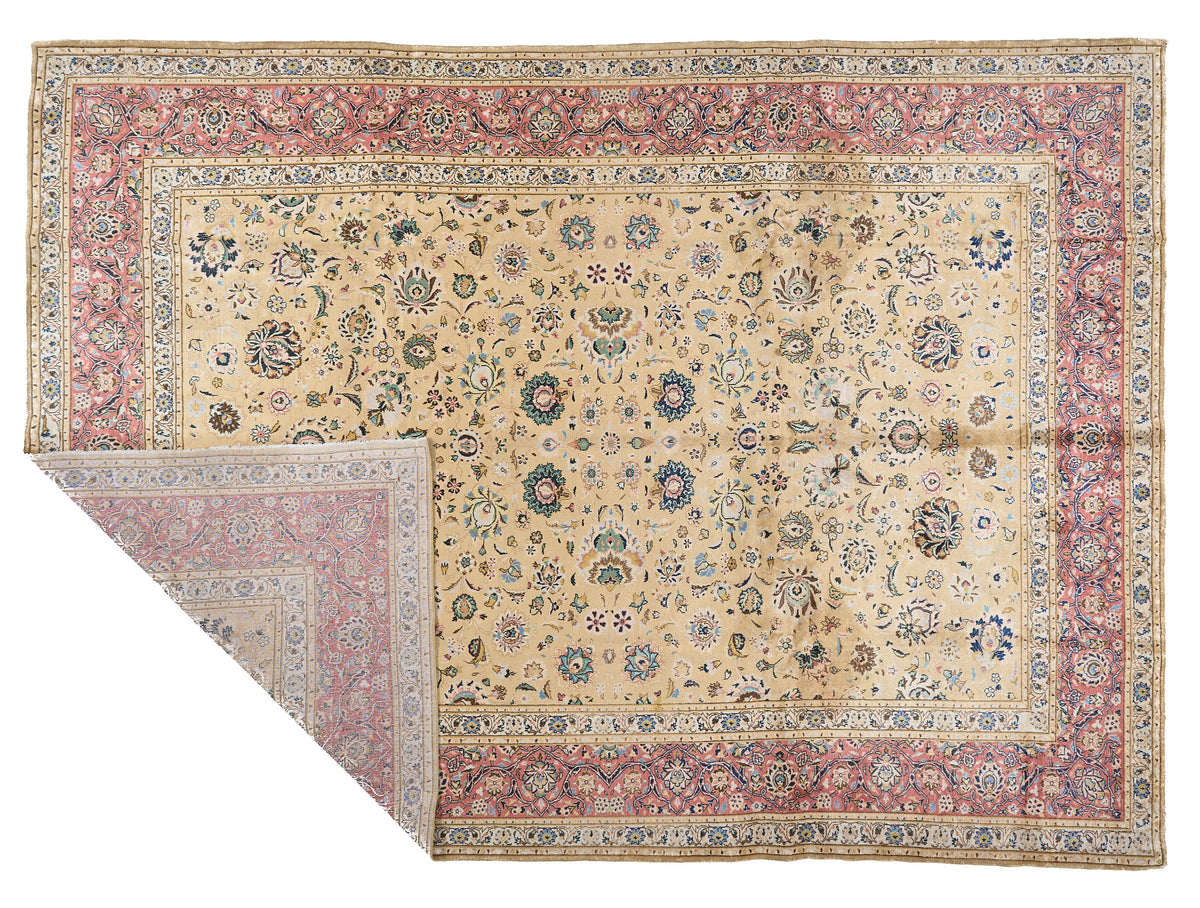 90048 Semi-Antique Persian Kashan Rug Circa 1920