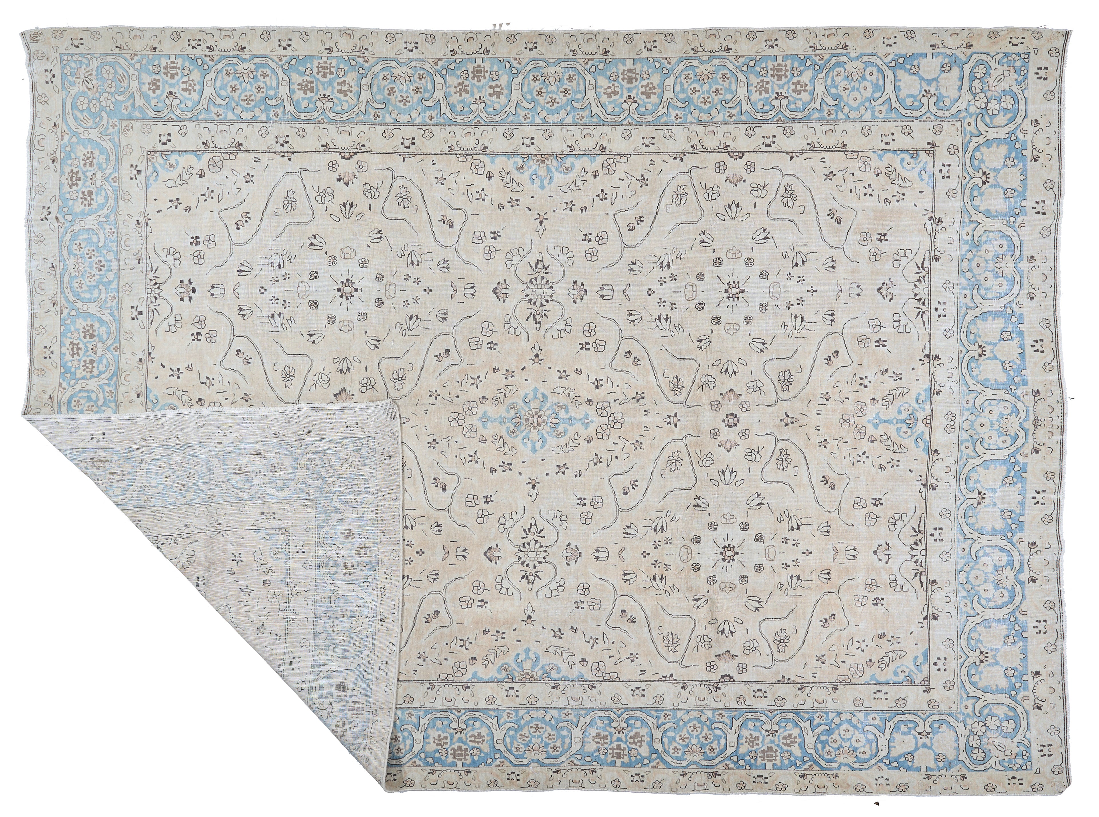 90055 Semi Antique Persian Laver Kirman Circa 1940