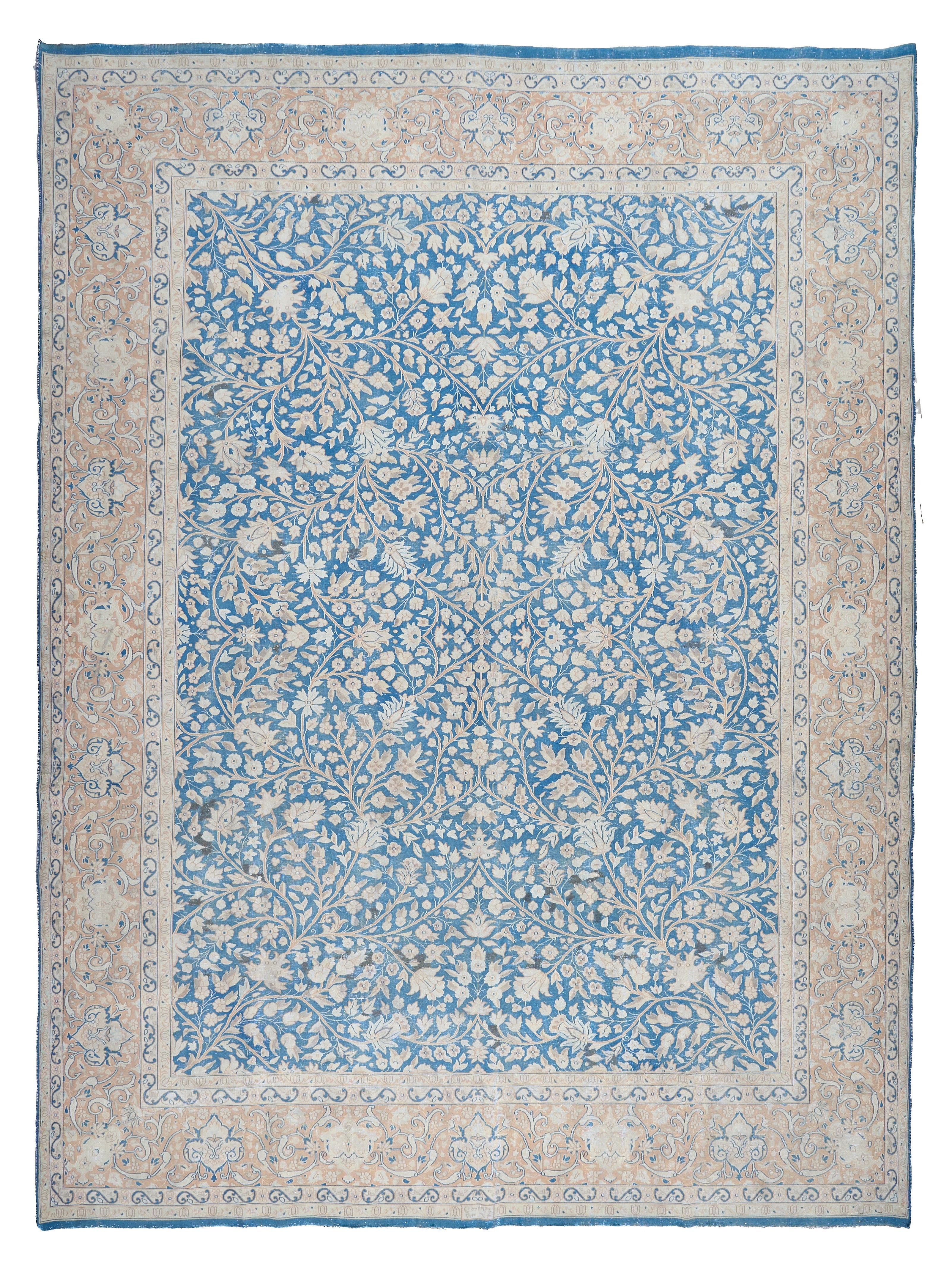 90065 Semi Antique Persian Laver Kirman Circa 1960