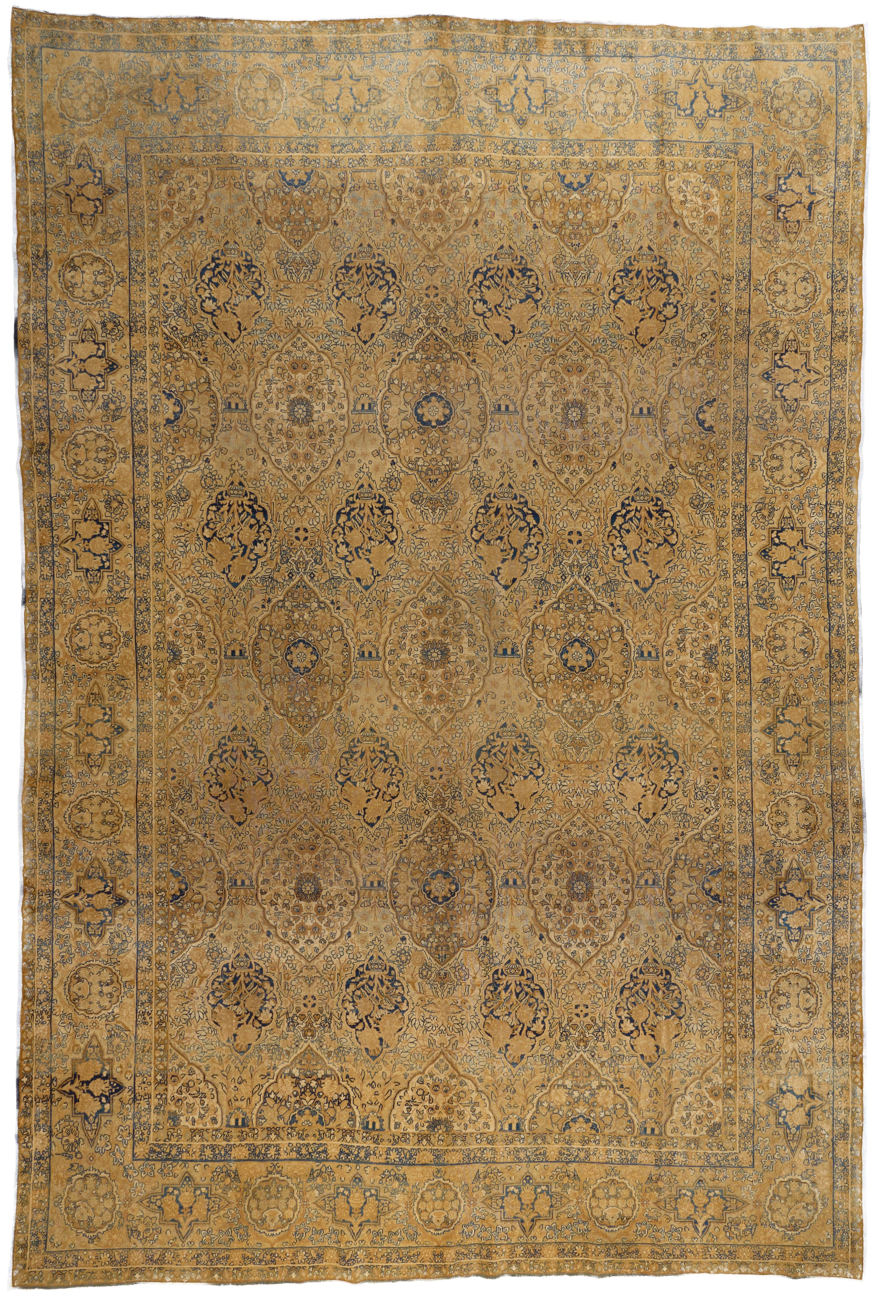 90072 Antique Persian Laver Kerman Rug Circa 1900