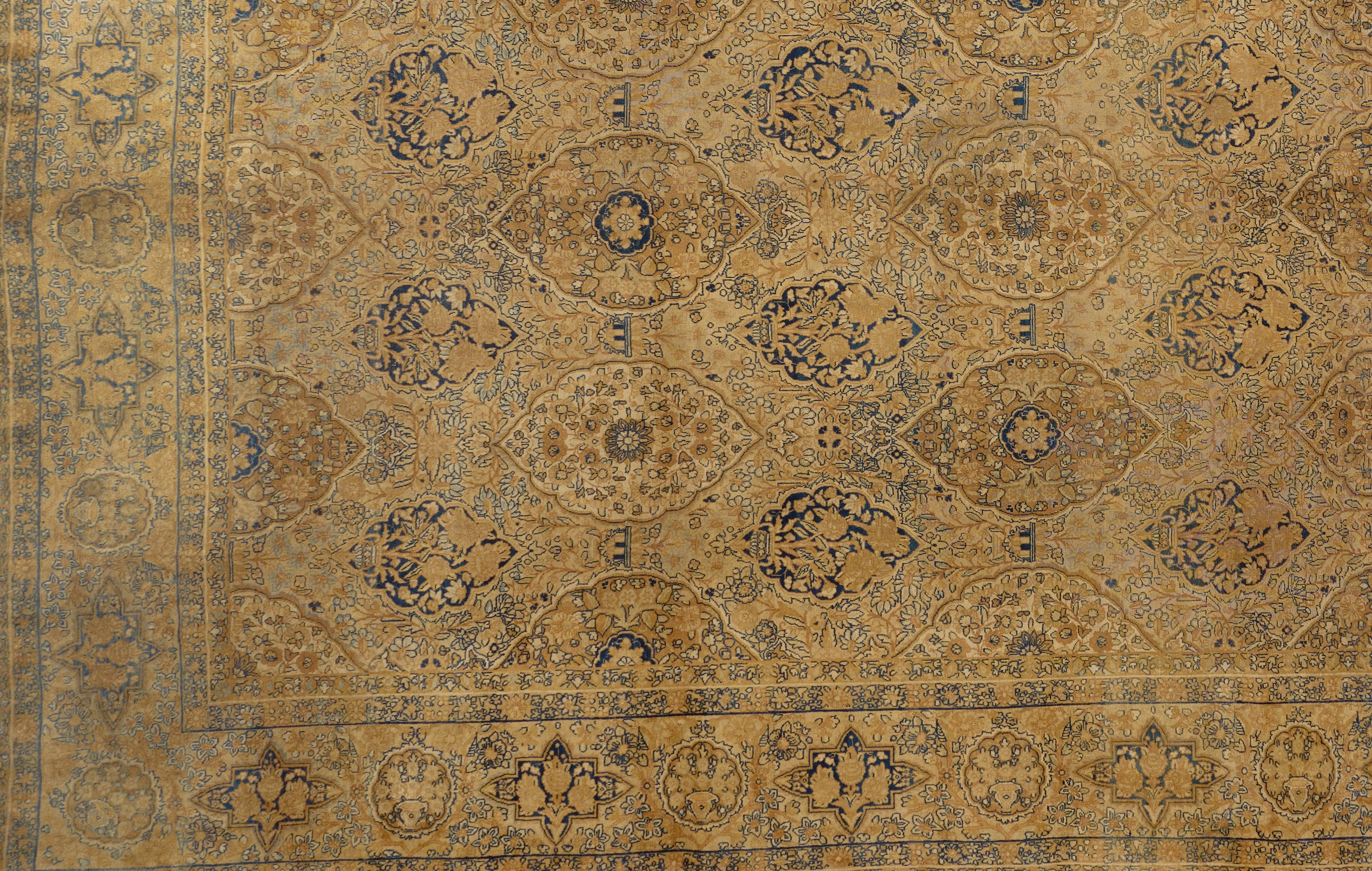 90072 Antique Persian Laver Kerman Rug Circa 1900