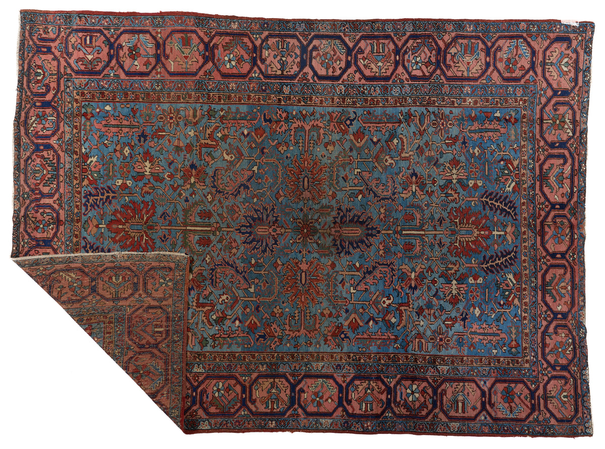 90075 Semi-Antiqie Persian Heriz circa 1920