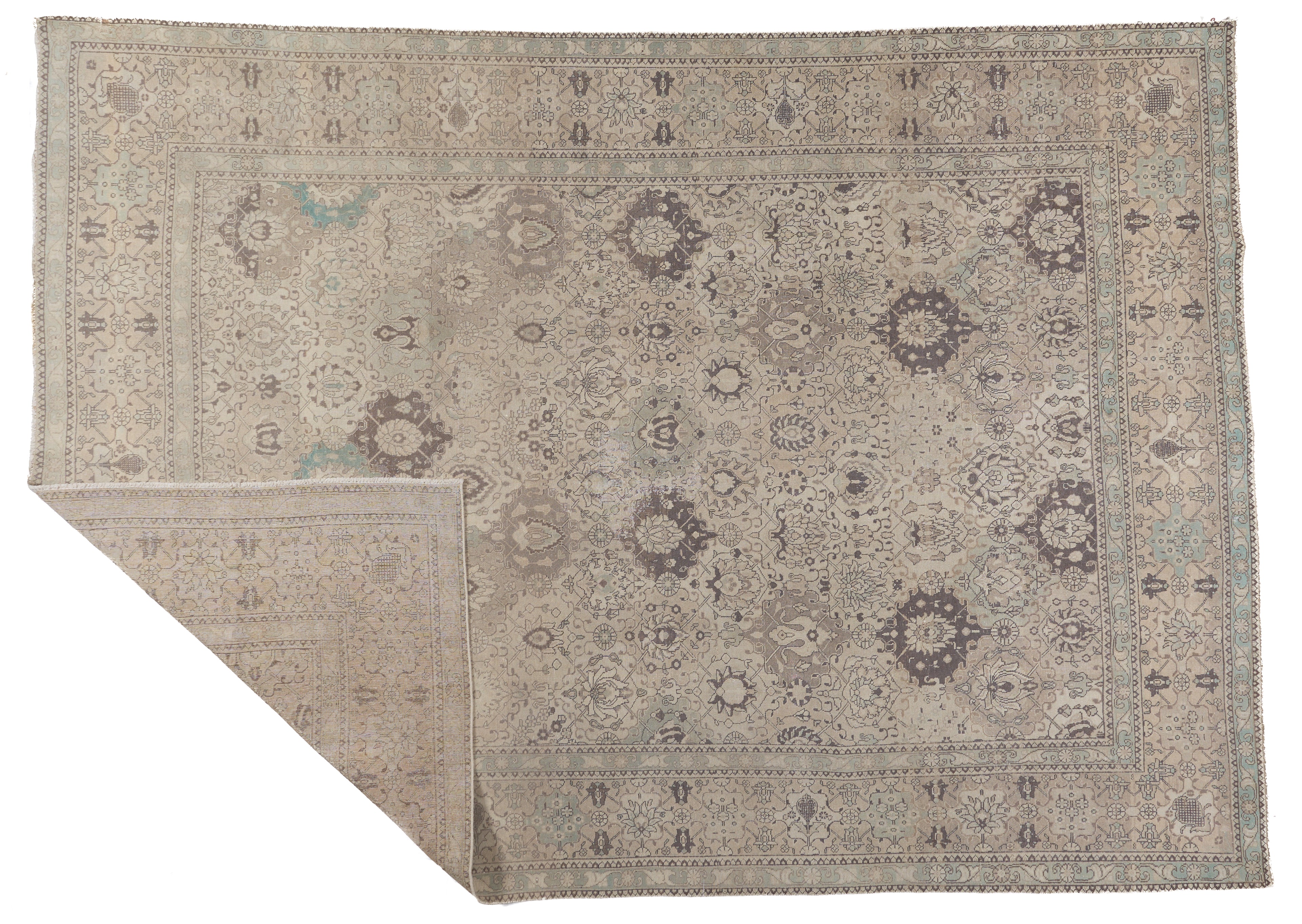 90076 Semi-Antique Persian Tabriz Circa 1950