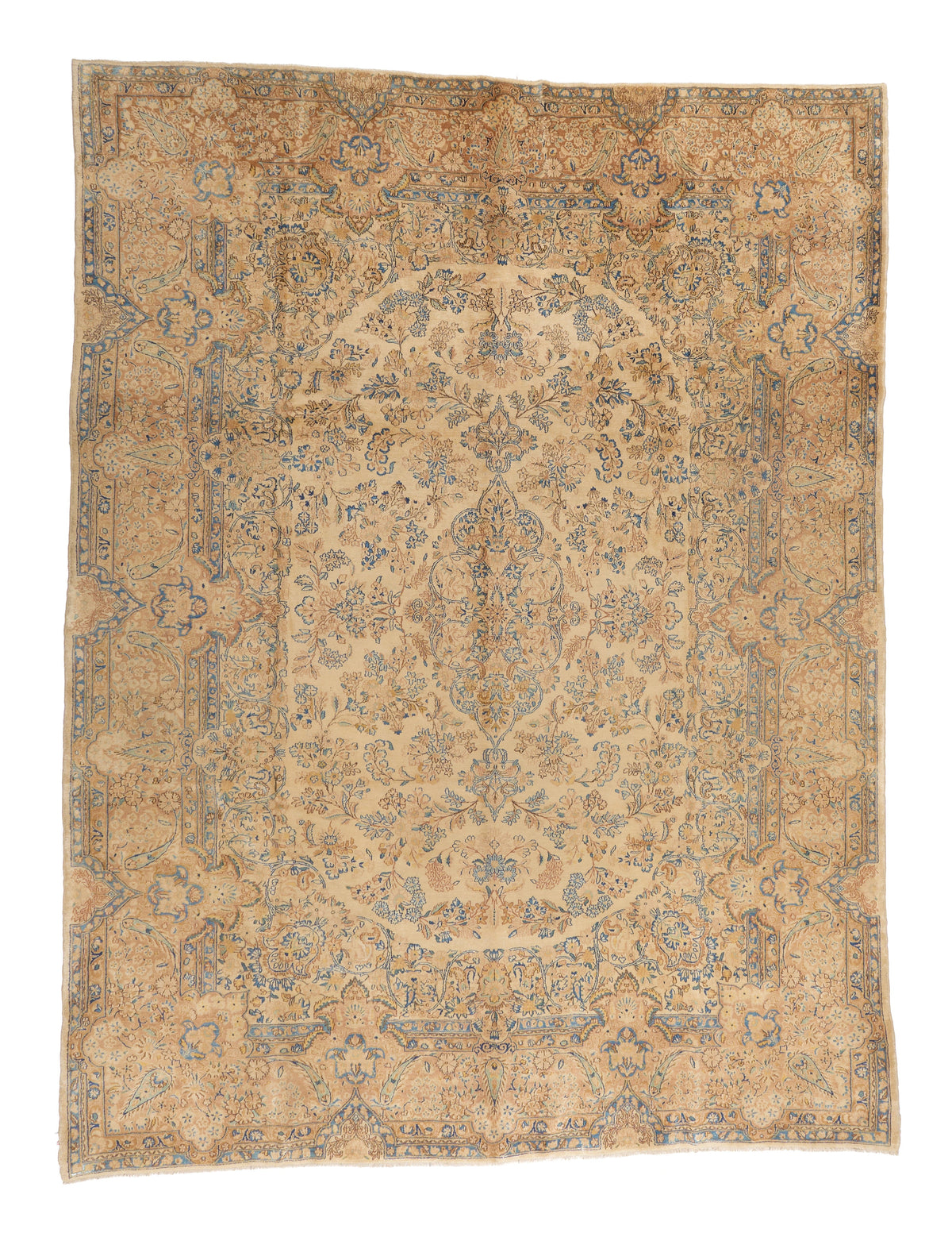 90133 Semi-Antiqie Persian Laver Kirman C 1940