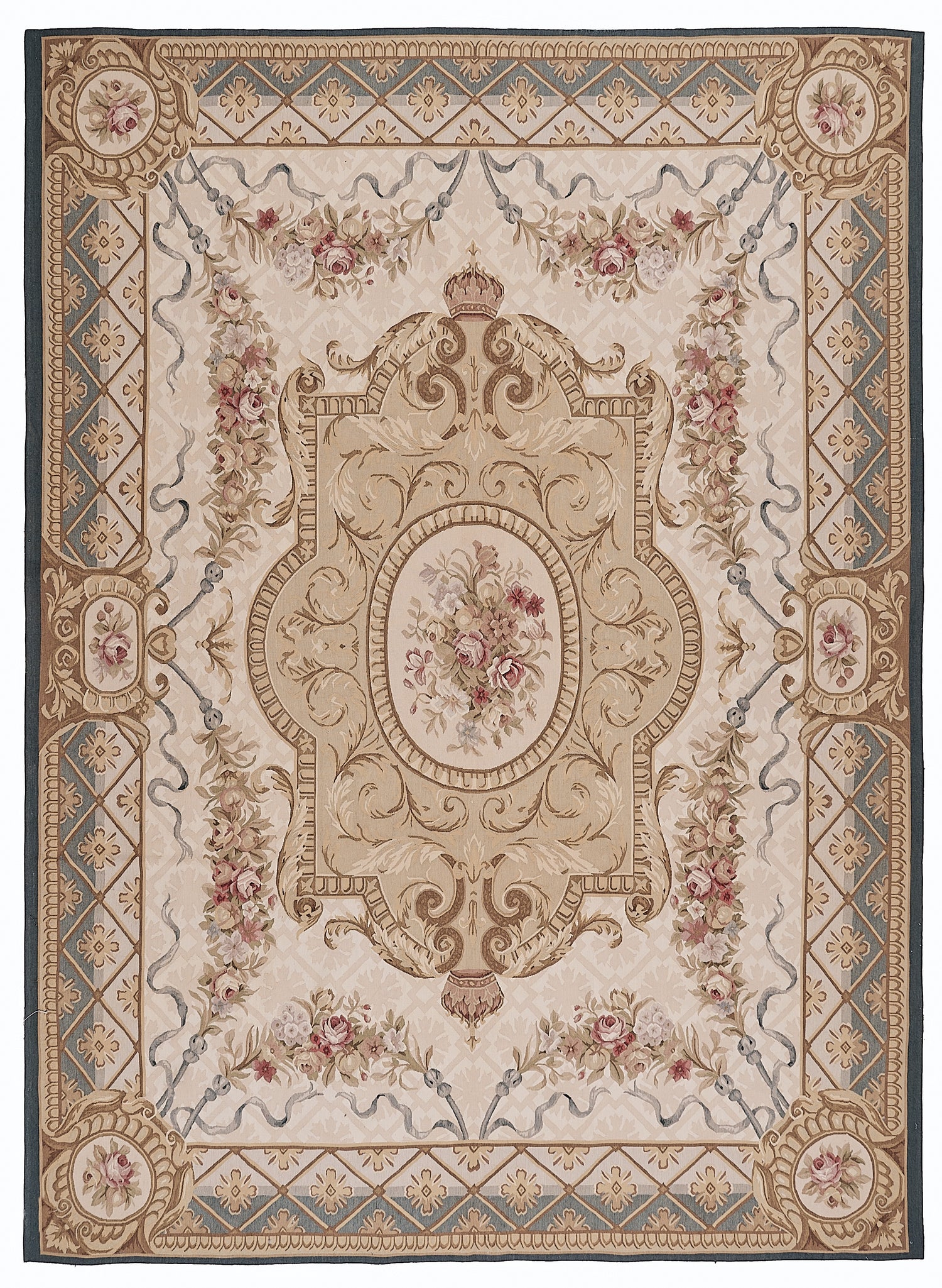 401 Antique 19th C Design Aubusson Rug