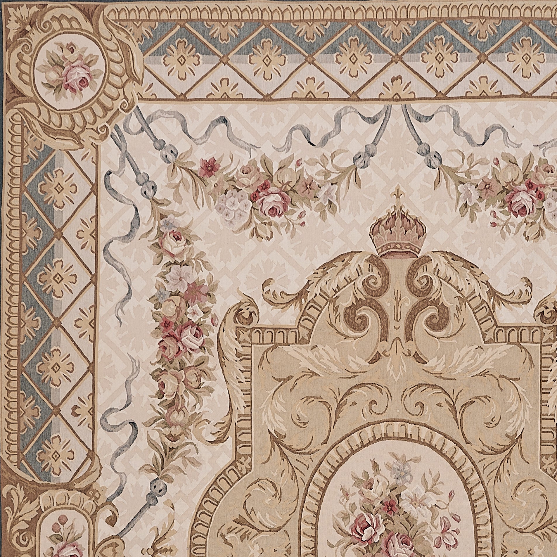 401 Antique 19th C Design Aubusson Rug