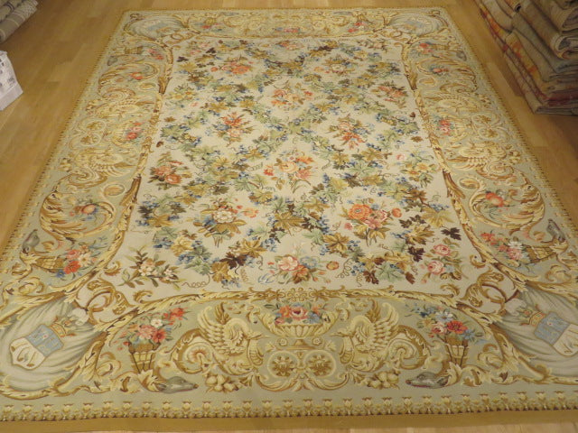 411 Antique 19th C Design Aubusson Rug