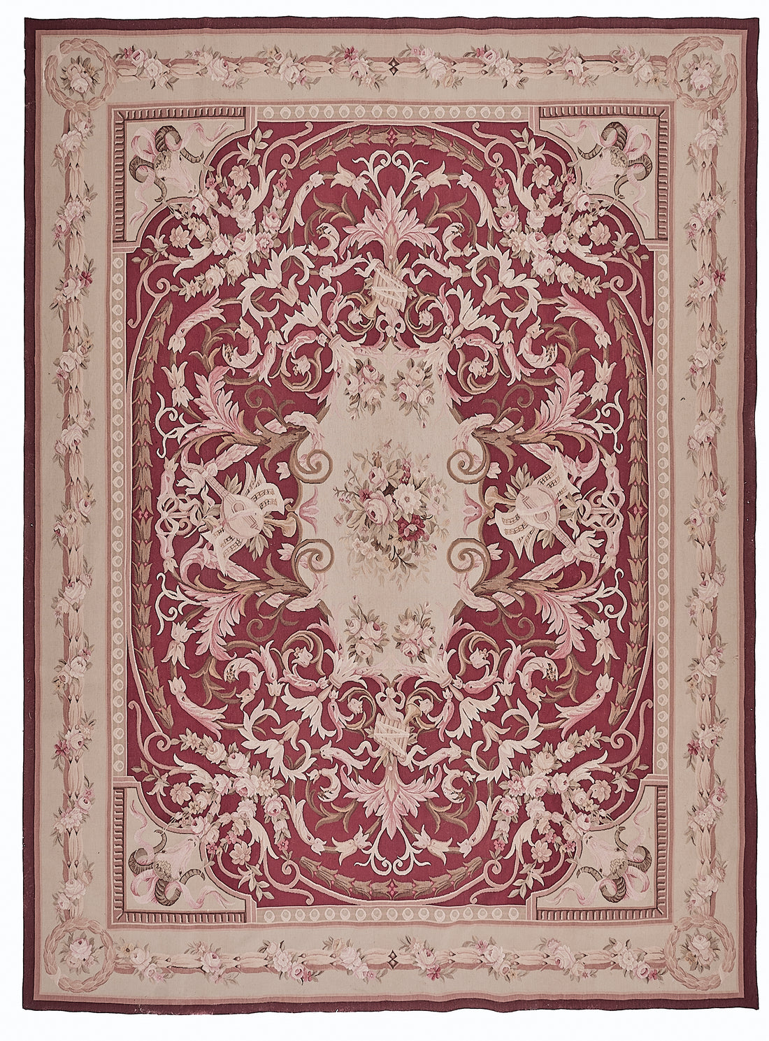 417 Antique 19th C Design Aubusson Rug