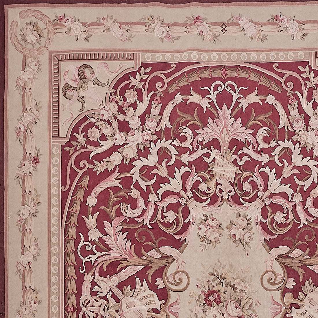 417 Antique 19th C Design Aubusson Rug