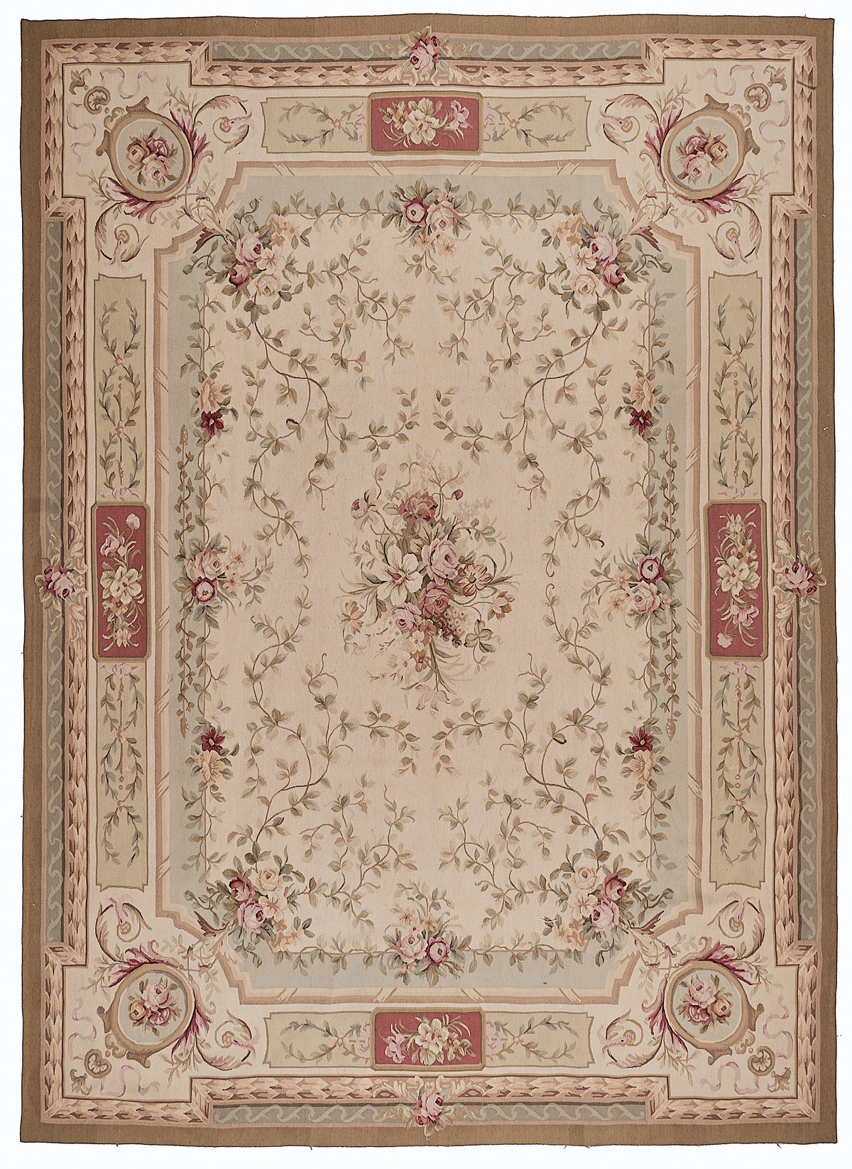 421 Antique 19th C Design Aubusson Rug