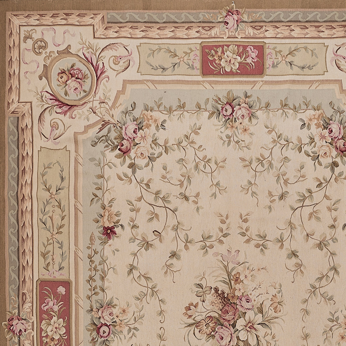421 Antique 19th C Design Aubusson Rug