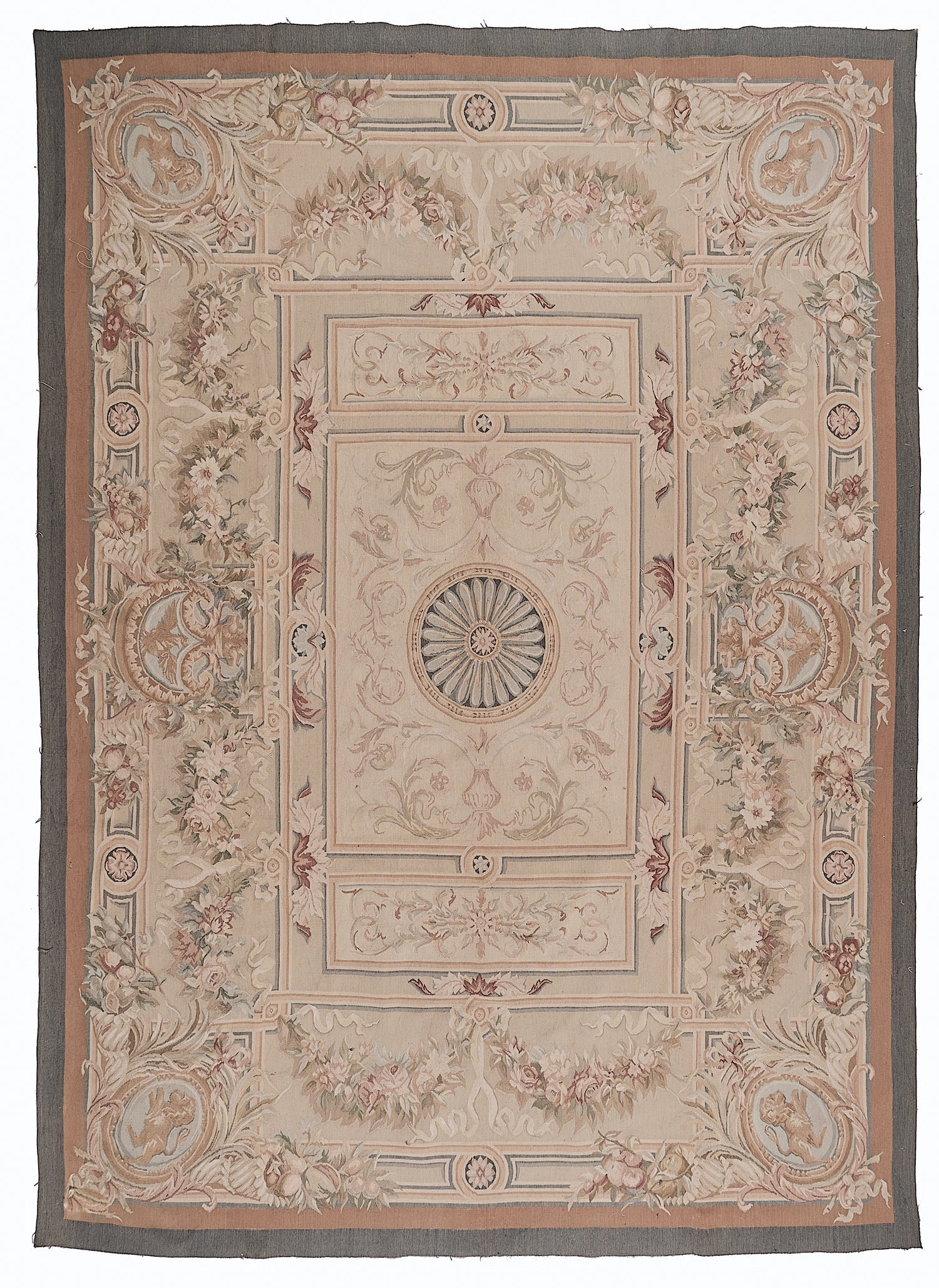 423 Antique 19th C Design Aubusson Rug