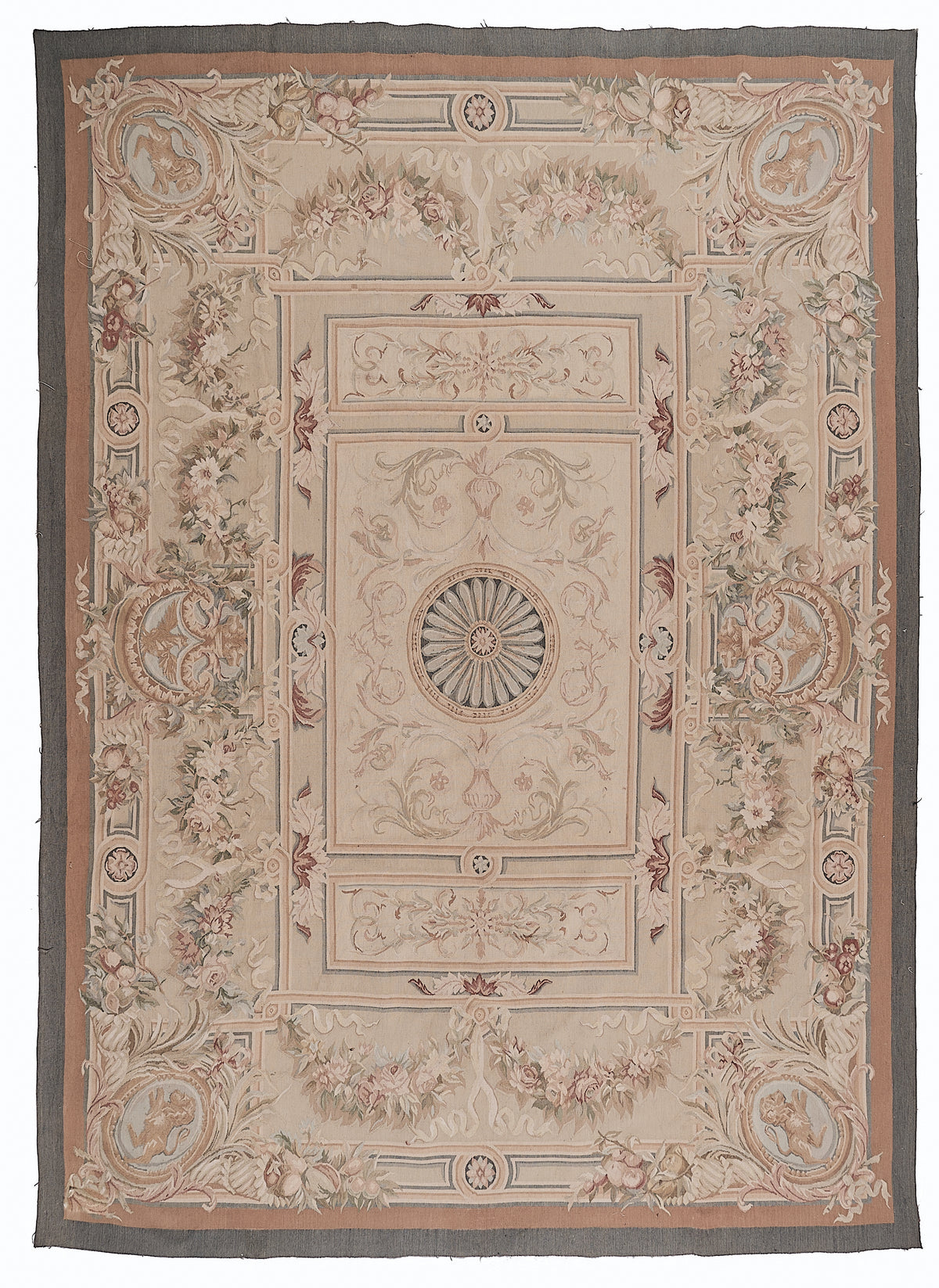 423 Antique 19th C Design Aubusson Rug