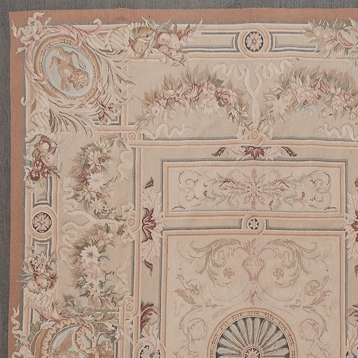 423 Antique 19th C Design Aubusson Rug