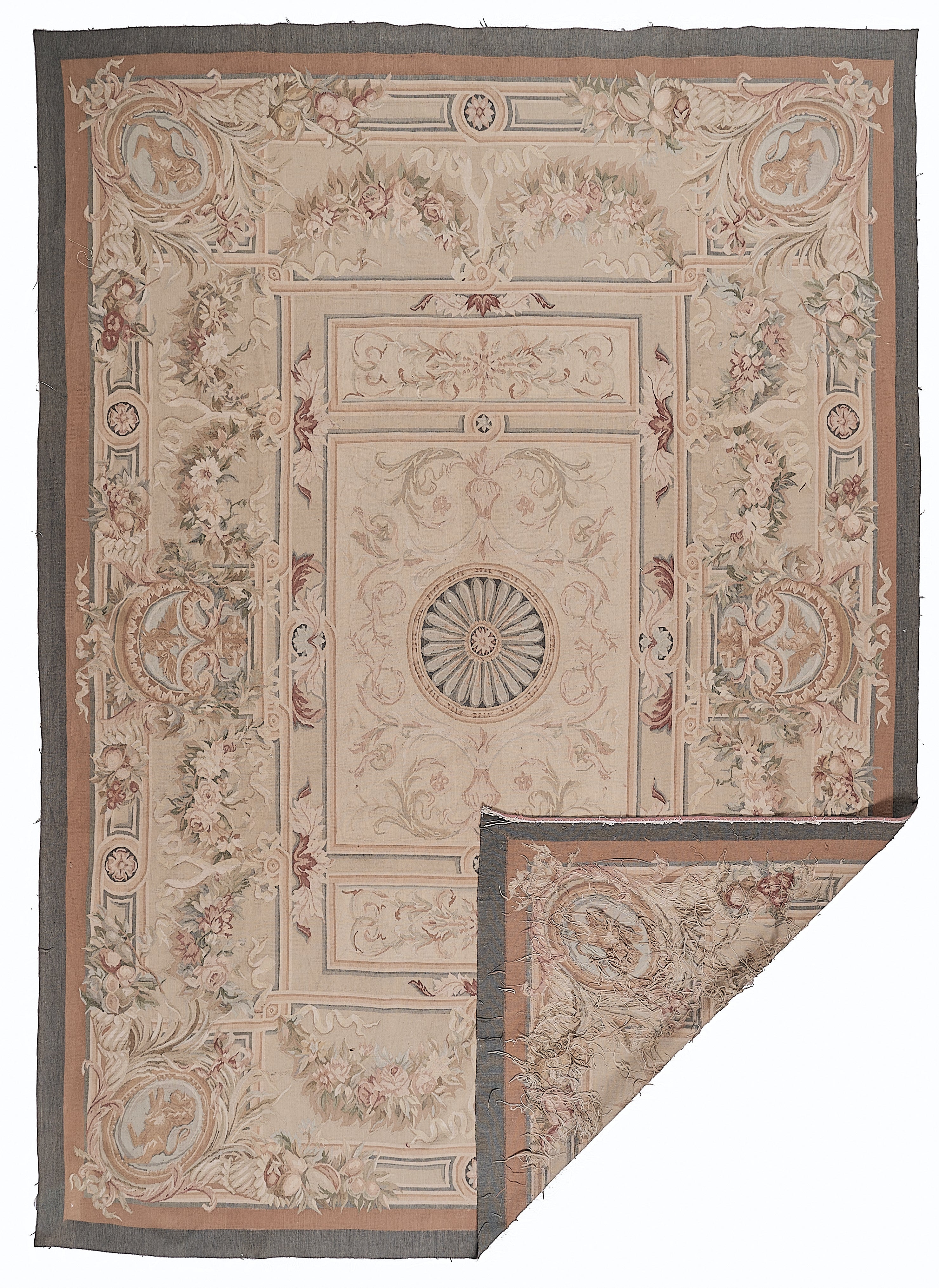 423 Antique 19th C Design Aubusson Rug