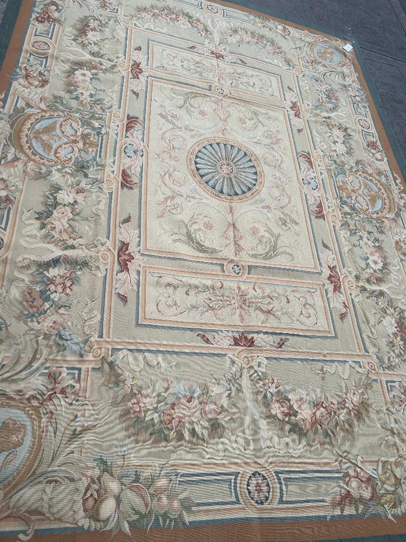 423 Antique 19th C Design Aubusson Rug