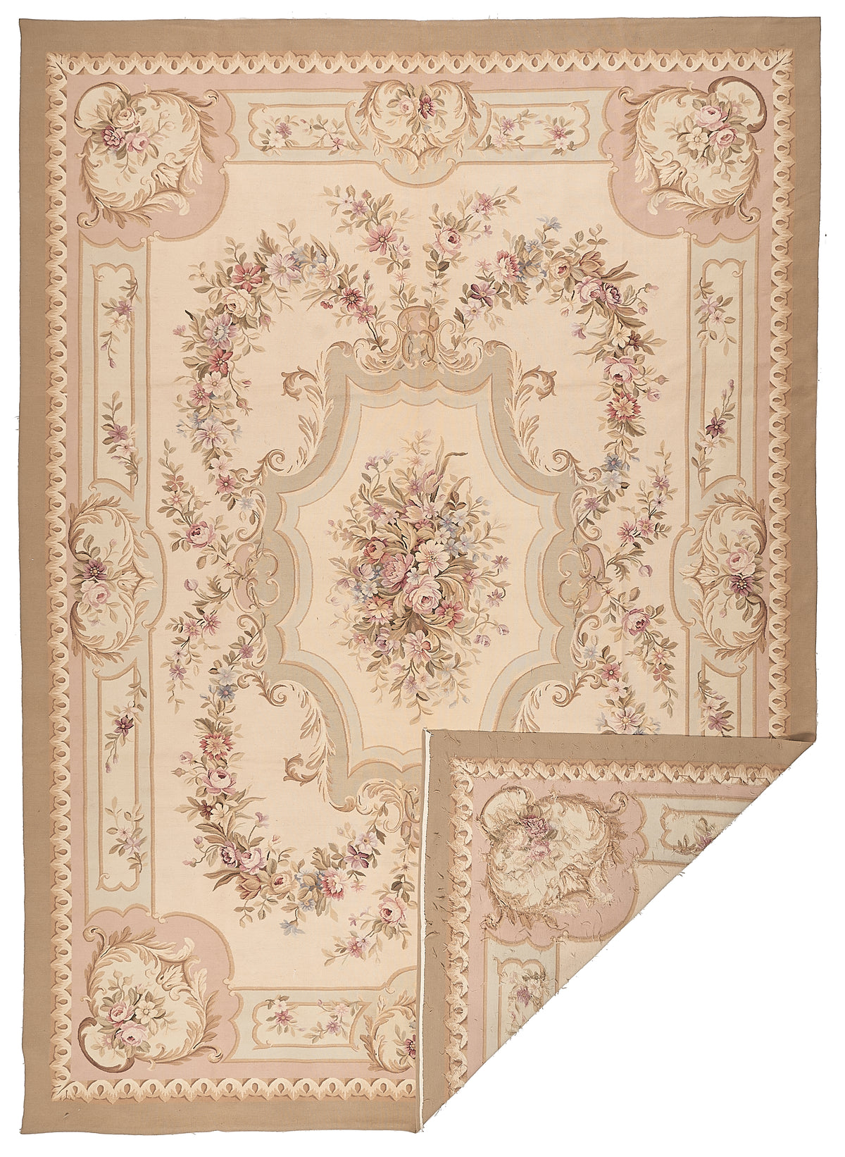 424 Antique 19th C Design Aubusson Rug