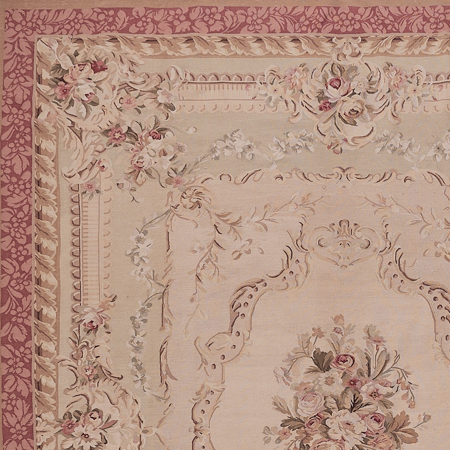 430 Antique 19th C Design Aubusson Rug
