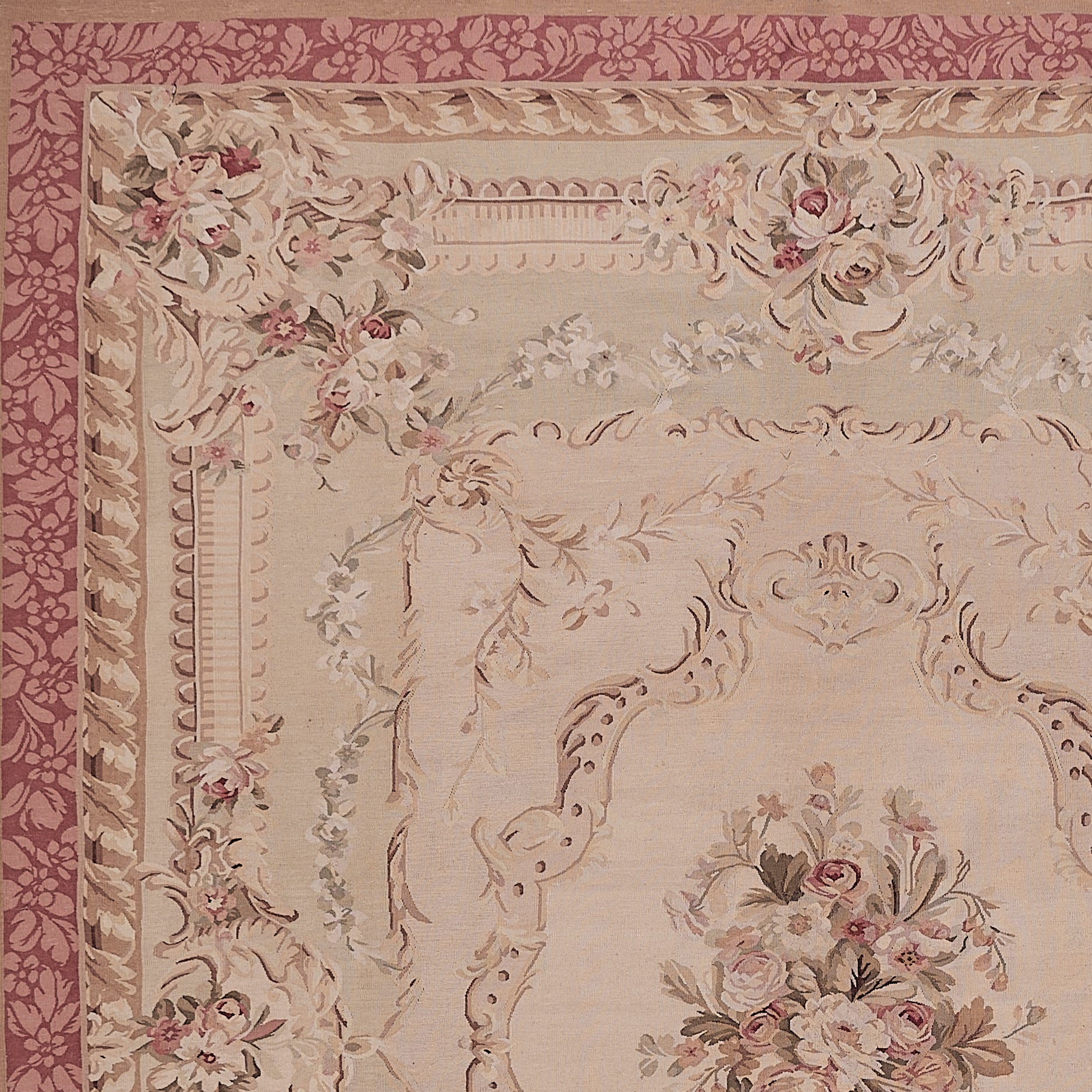 430 Antique 19th C Design Aubusson Rug