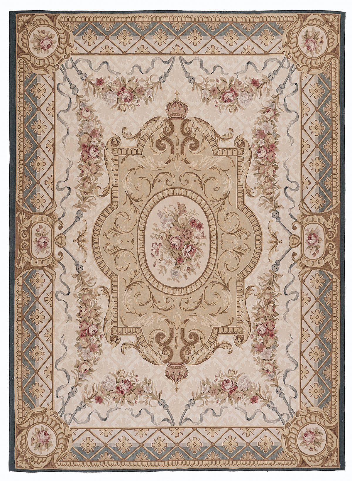 431 Antique 19th C Design Aubusson Rug
