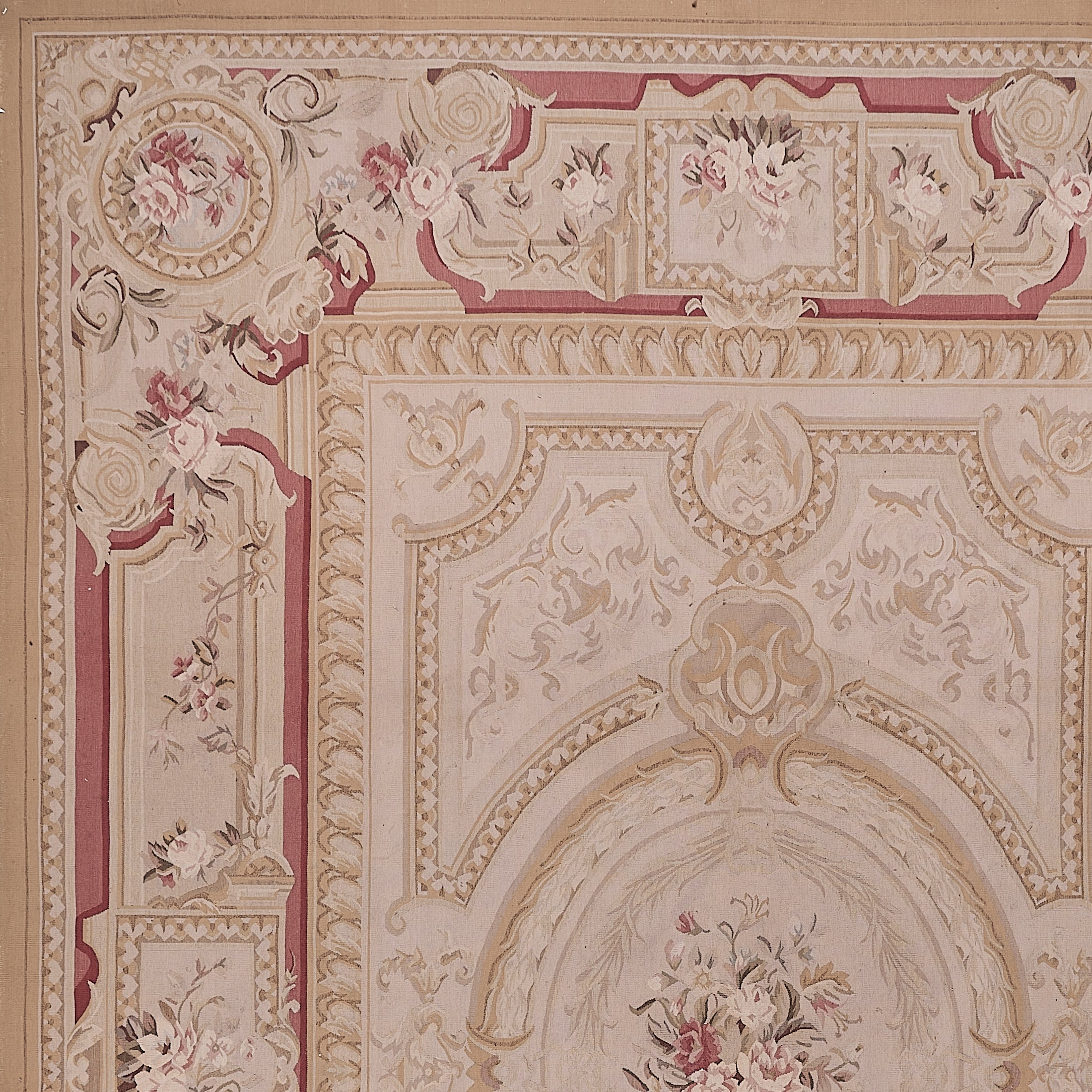 436 Antique 19th C Design Aubusson Rug