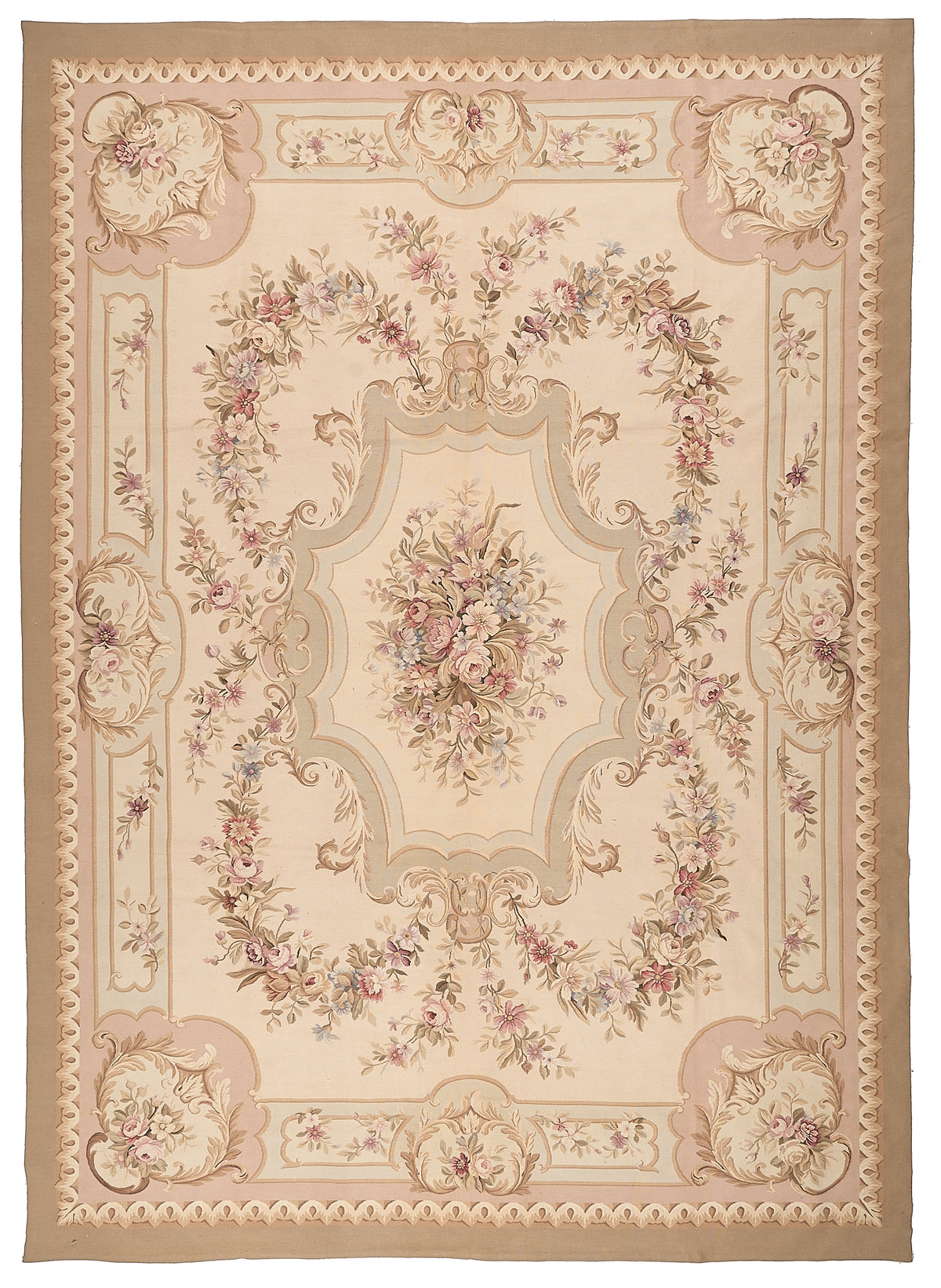 437 Antique 19th C Design Aubusson Rug
