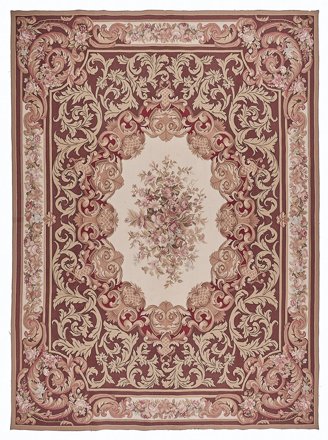 438 Antique 19th C Design Aubusson Rug