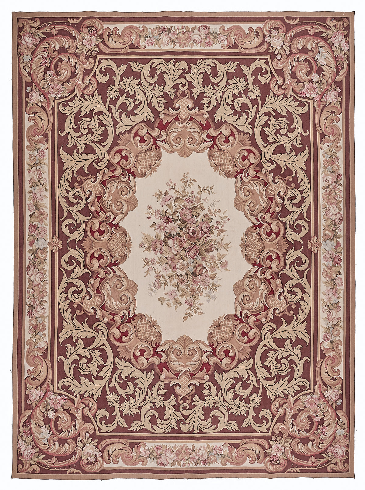 438 Antique 19th C Design Aubusson Rug