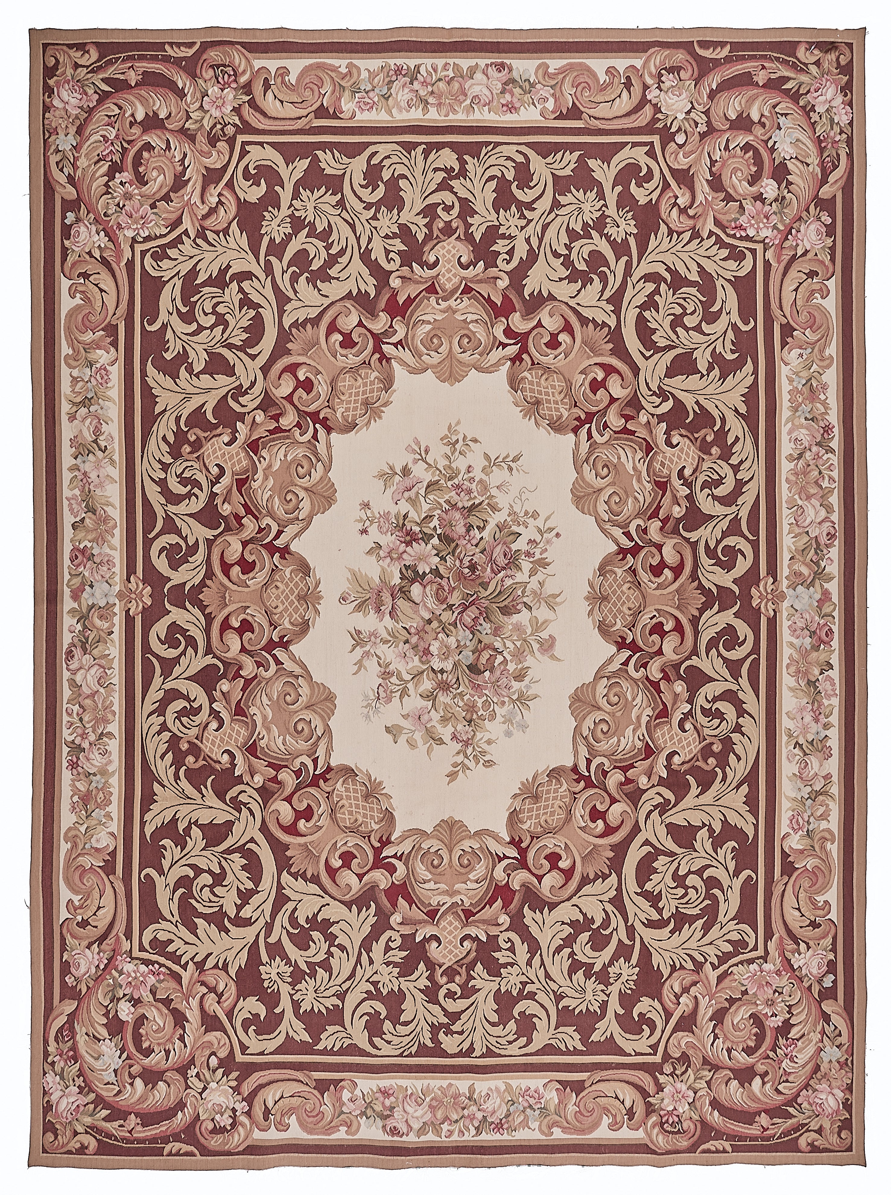 438 Antique 19th C Design Aubusson Rug