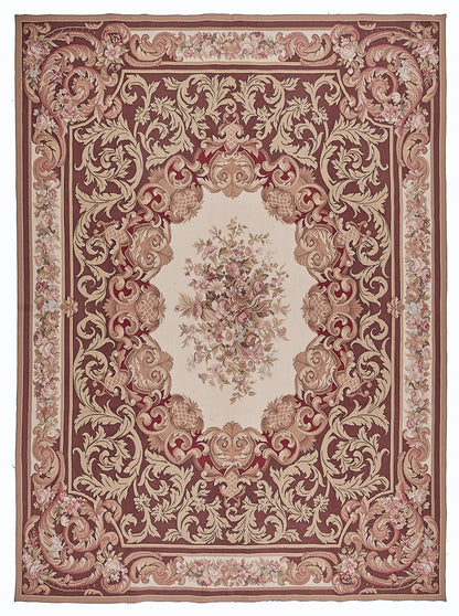 438 Antique 19th C Design Aubusson Rug